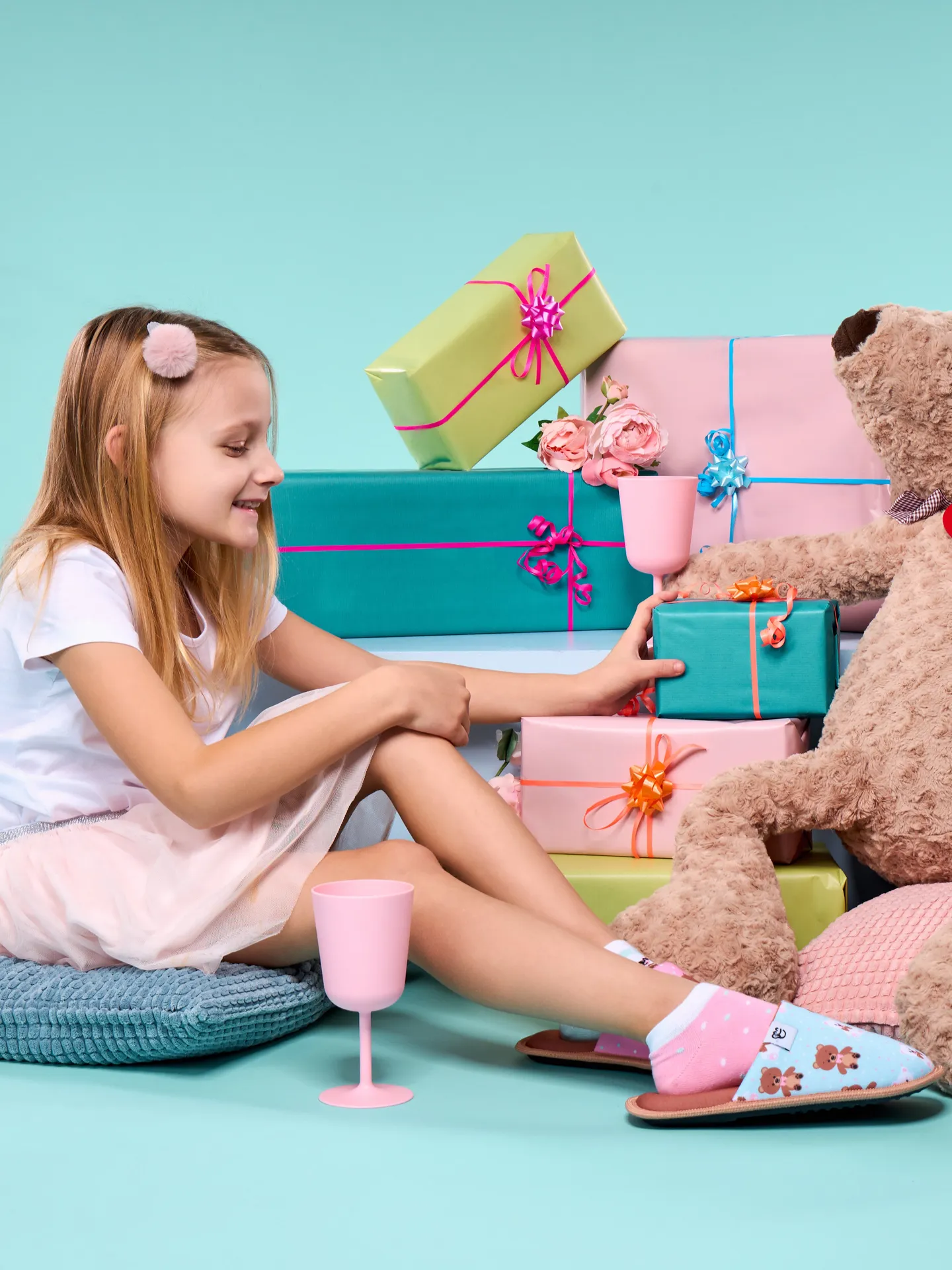 Pantuflas infantiles alegres Oso de peluche - Image 6