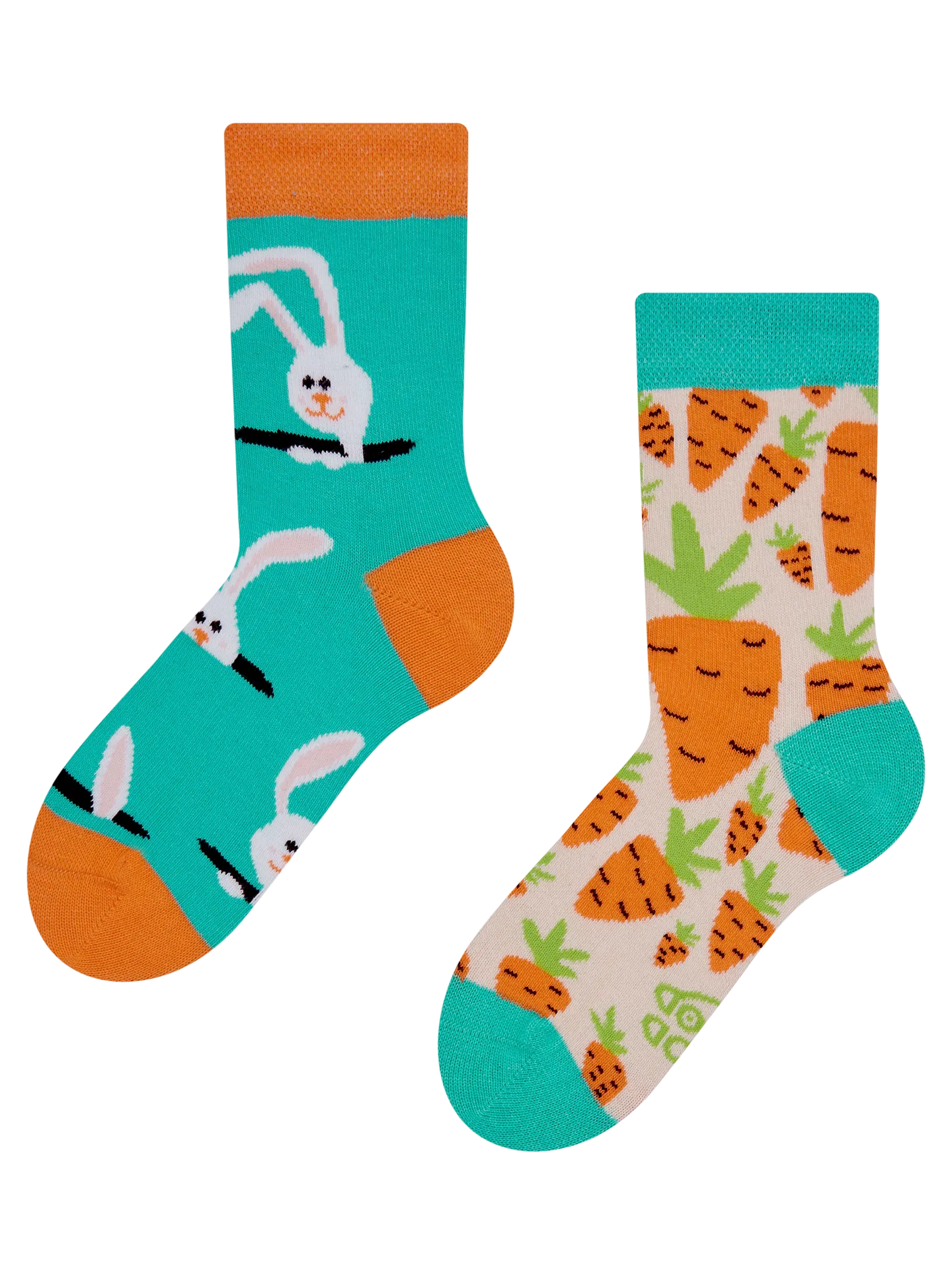 Calcetines infantiles alegres Zanahoria y conejo