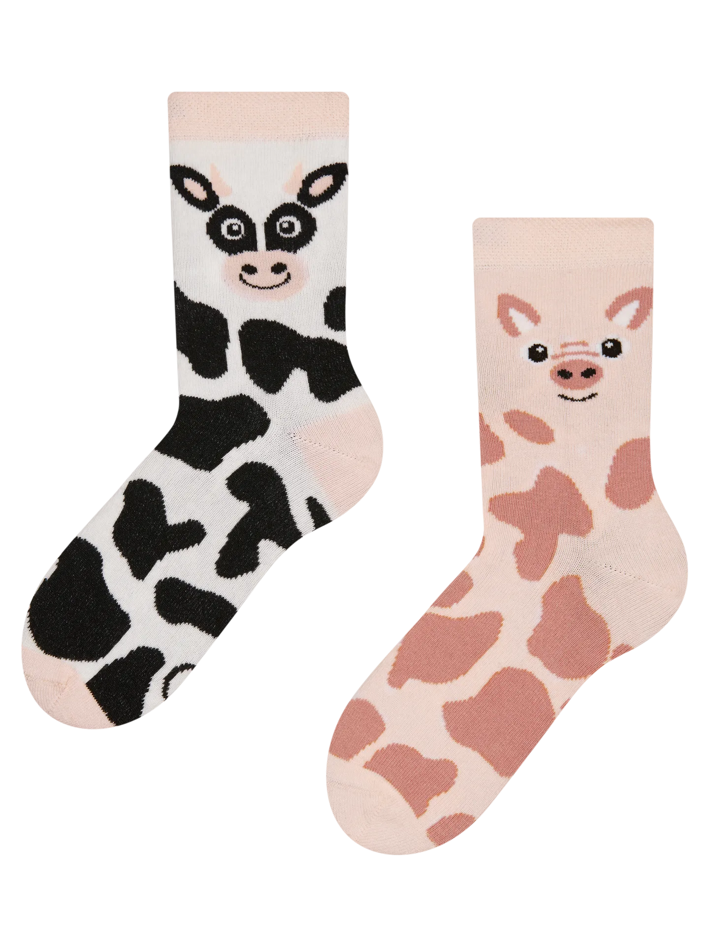 Calcetines infantiles alegres Vacas y cerditos