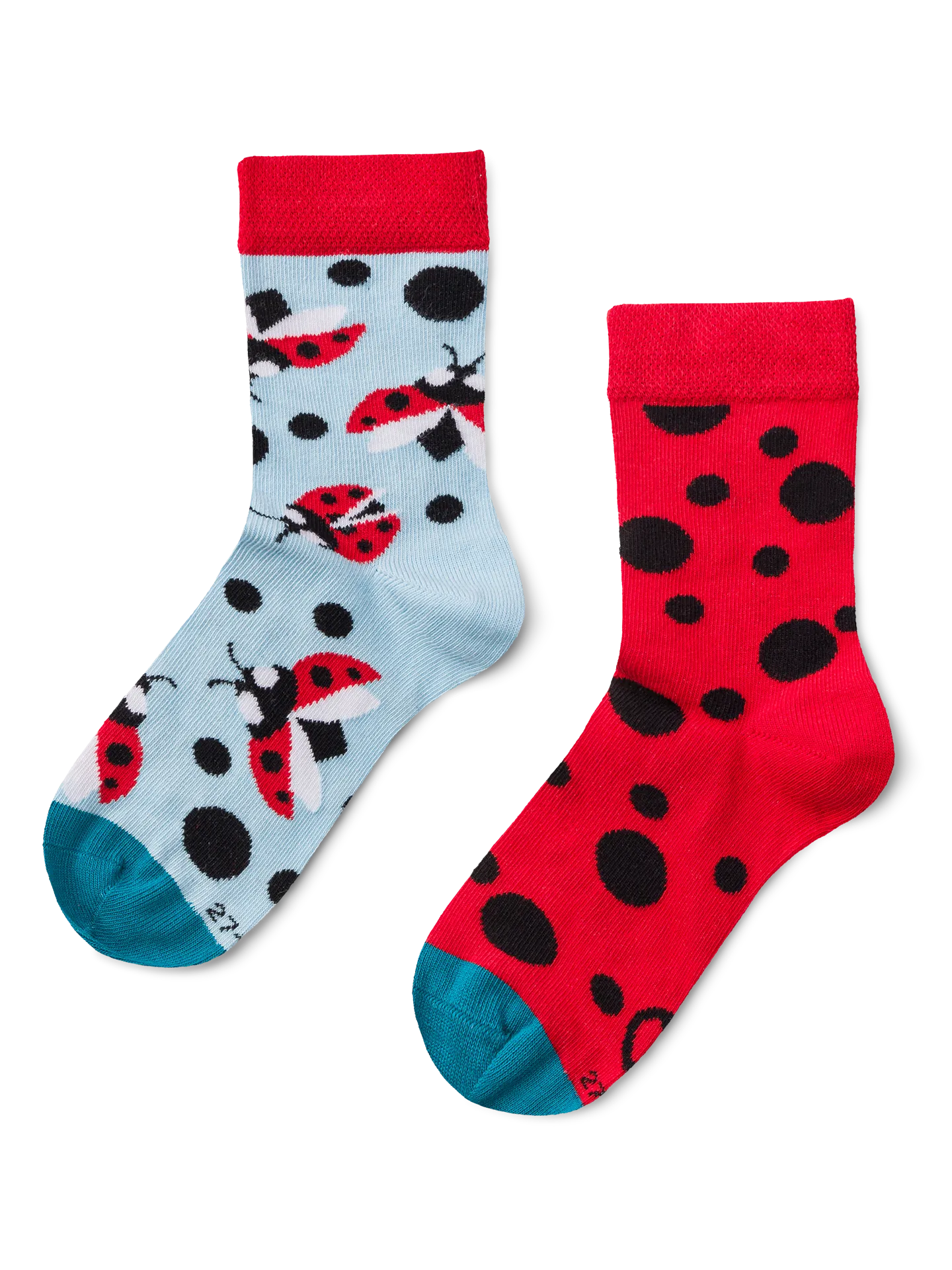 Calcetines infantiles alegres Mariquitas y lunares