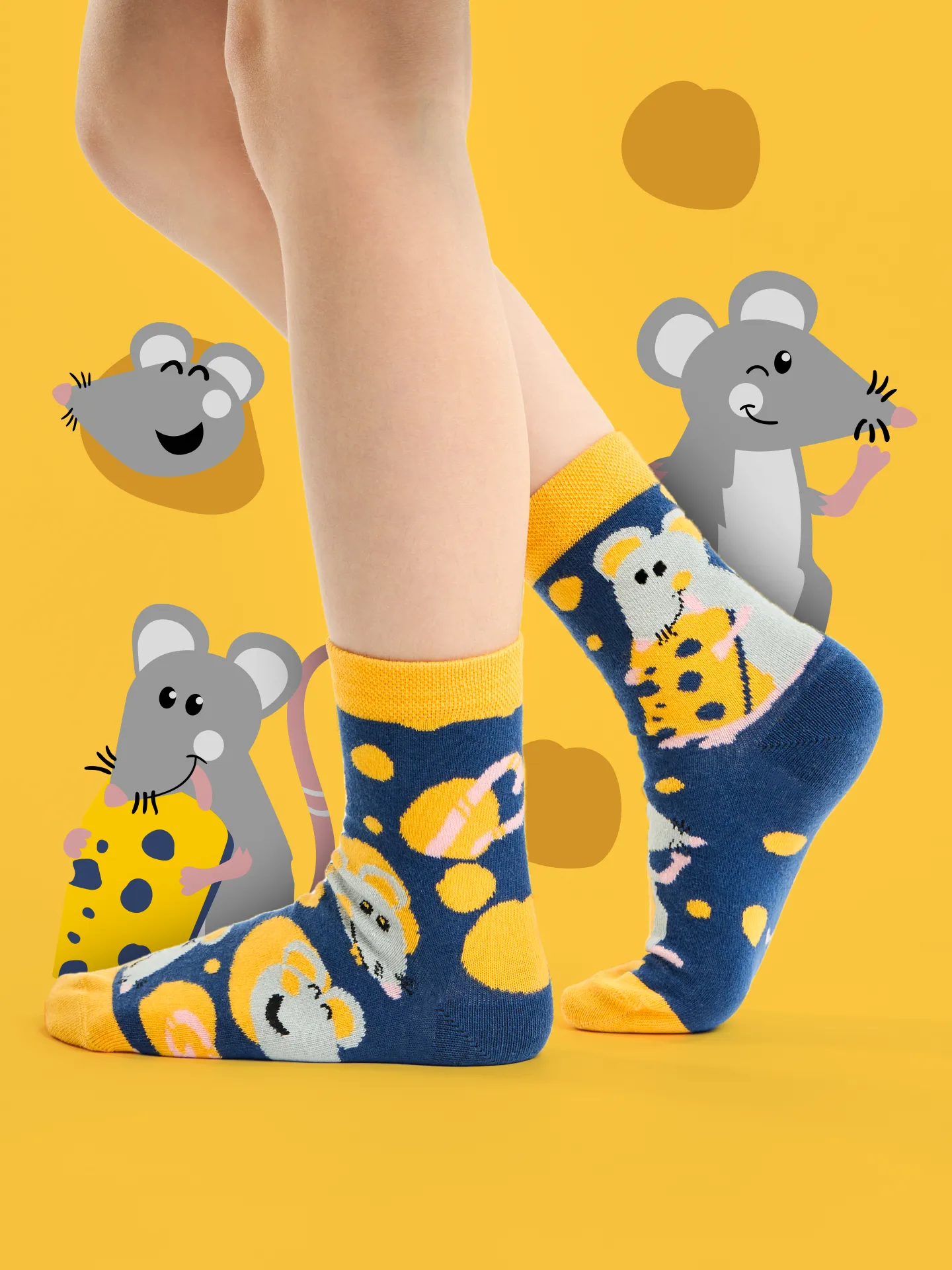 Calcetines infantiles alegres Ratón y queso - Image 5