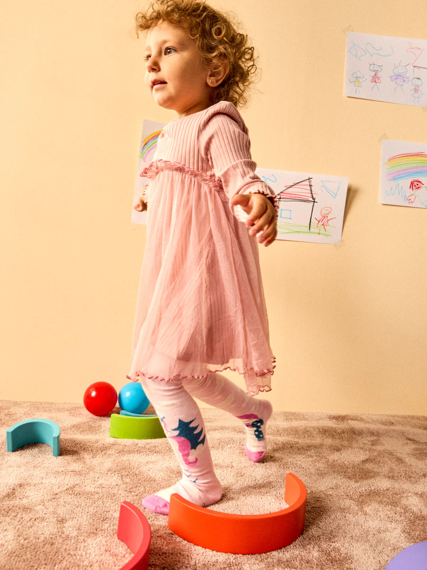 Medias infantiles alegres Unicornio con bufanda - Image 3