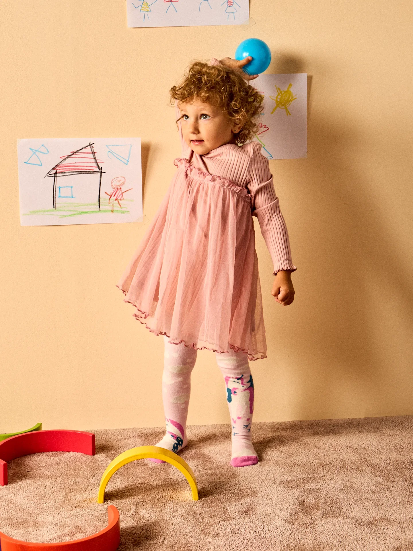 Medias infantiles alegres Unicornio con bufanda - Image 4