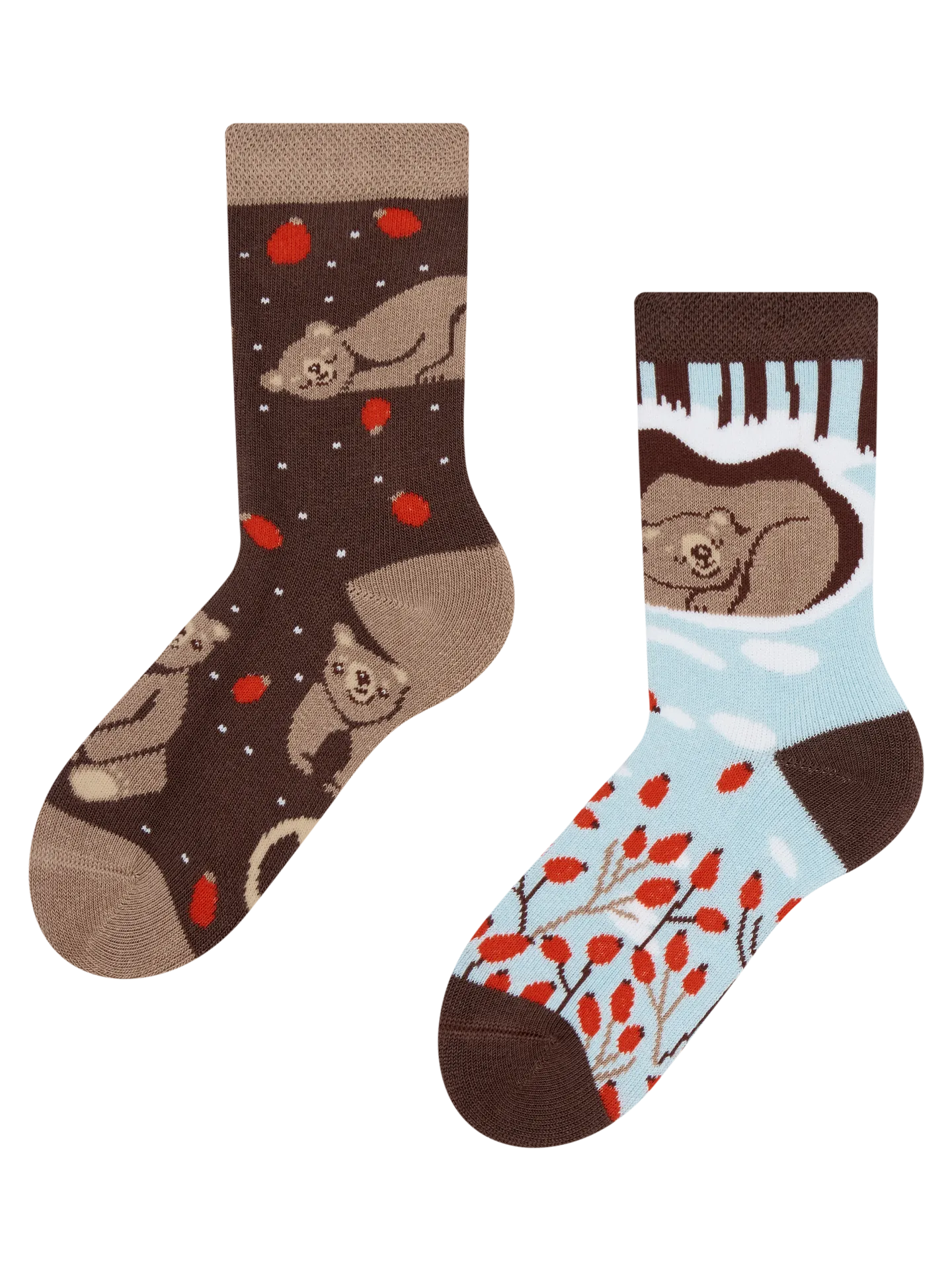 Calcetines infantiles alegres de inverno Oso en invierno