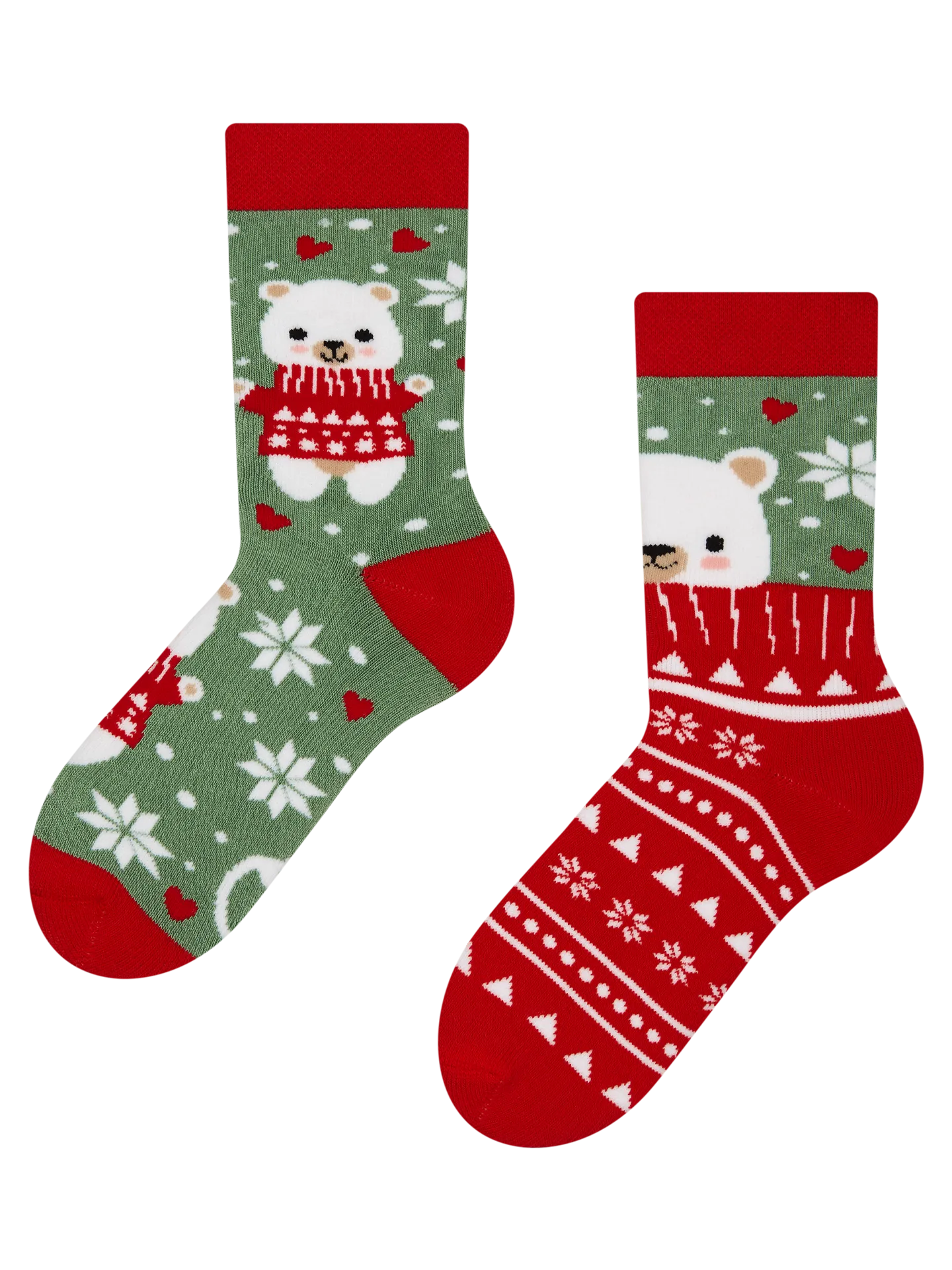Calcetines infantiles alegres de inverno Oso con bufanda