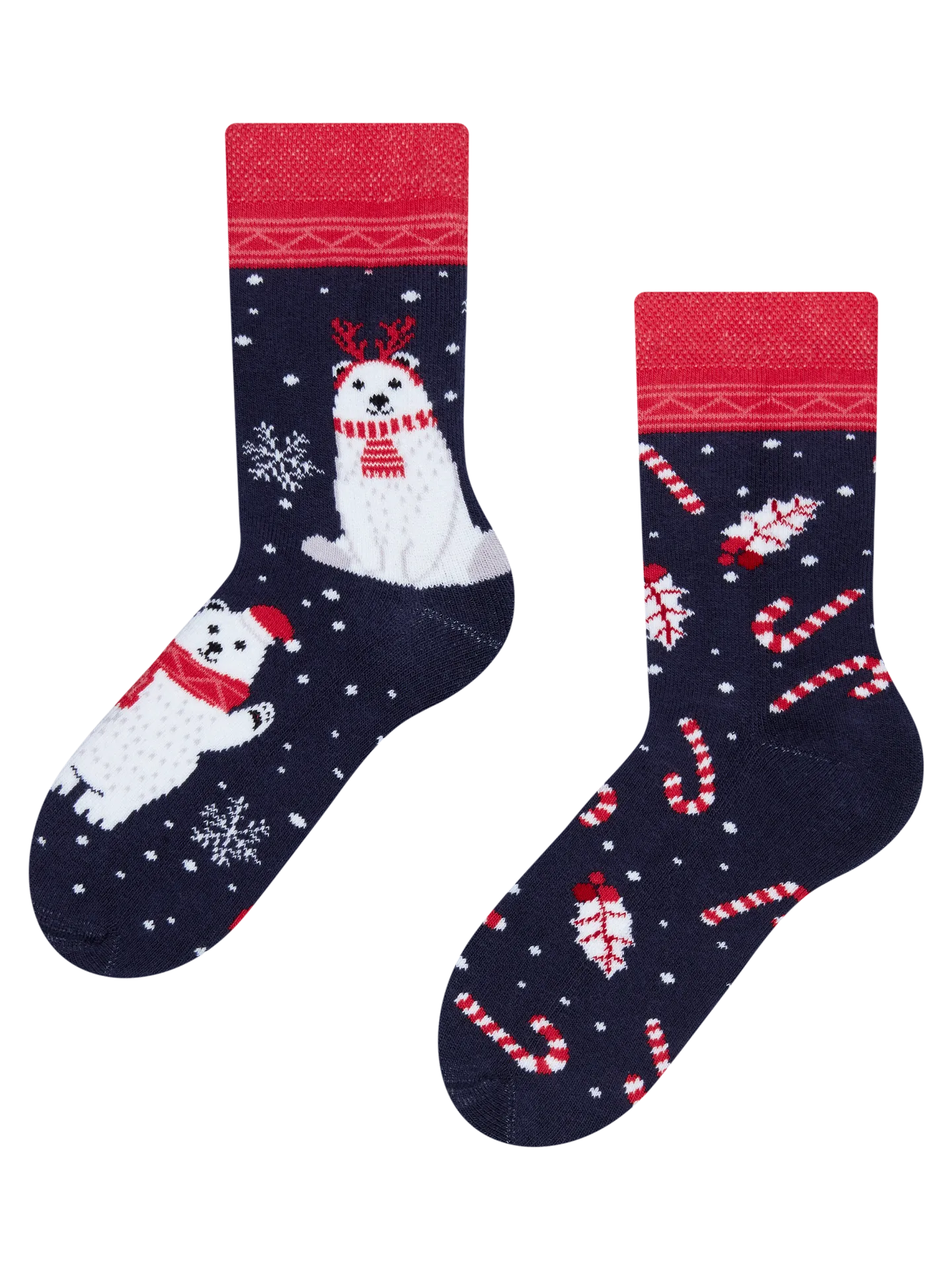Calcetines infantiles alegres de inverno Oso polar navideño