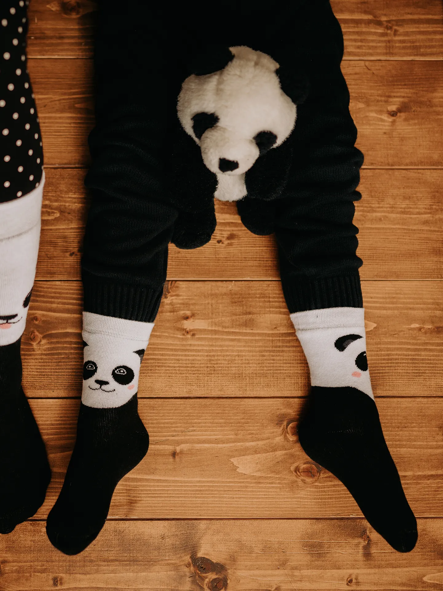 Calcetines infantiles alegres de inverno Panda feliz - Image 2