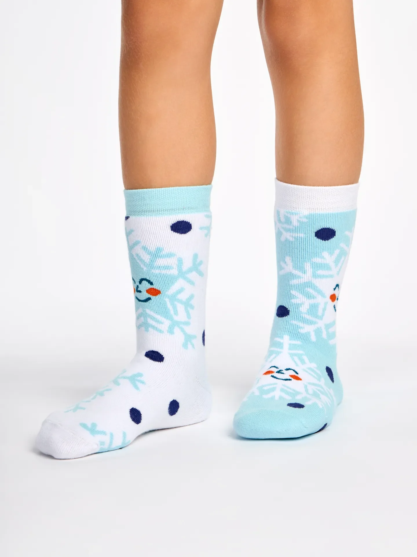 Calcetines infantiles alegres de inverno Copos de nieve felices - Image 3