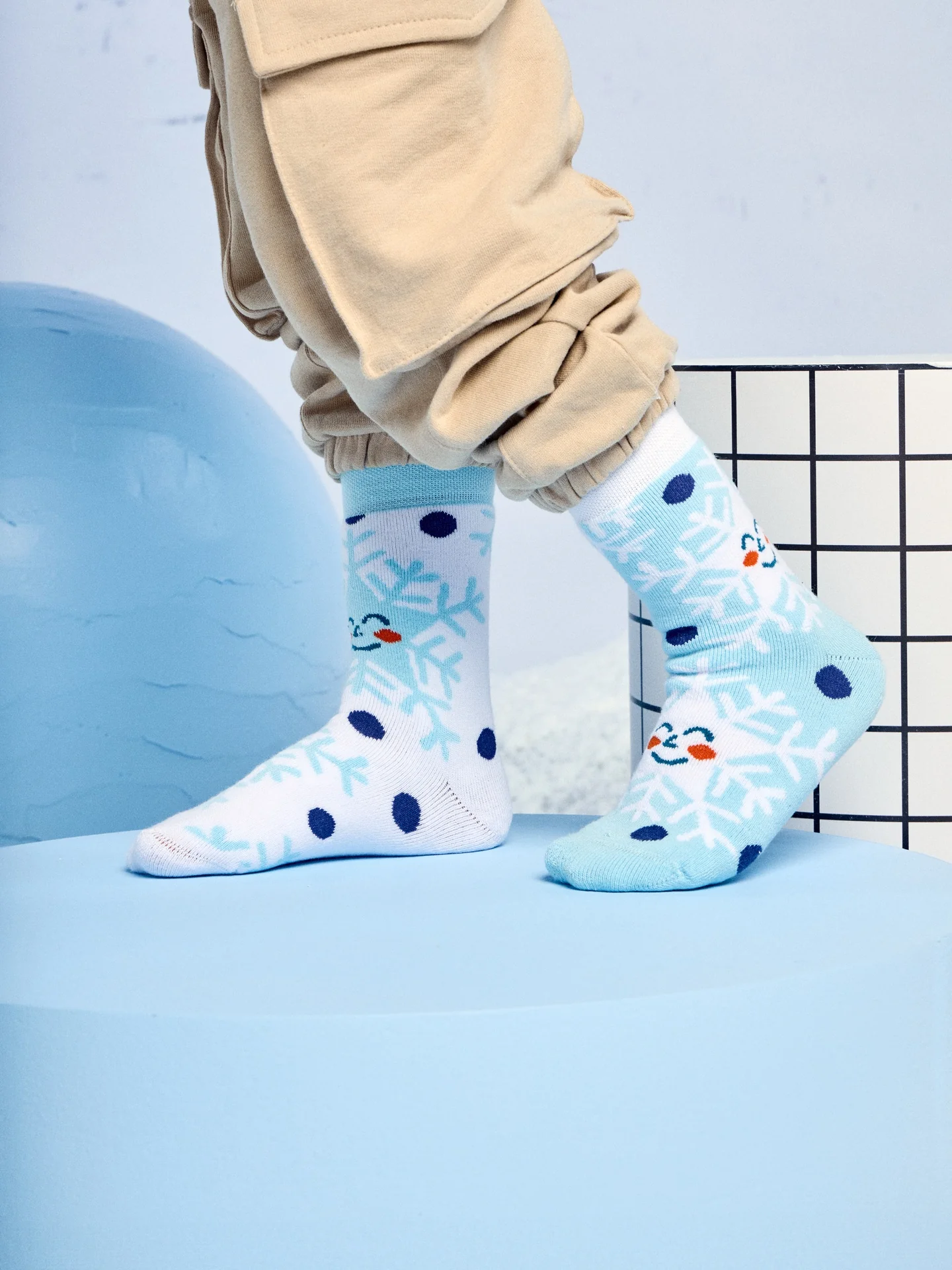 Calcetines infantiles alegres de inverno Copos de nieve felices - Image 6