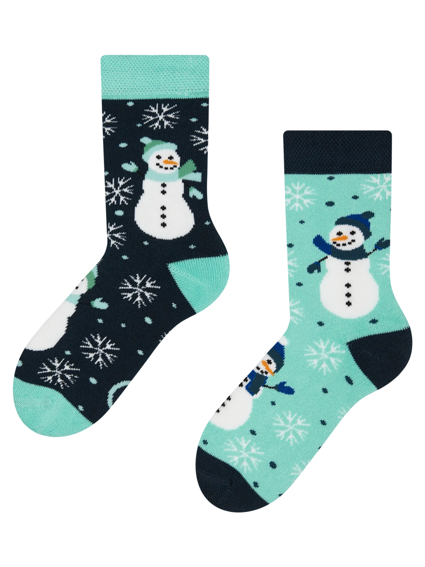 Calcetines infantiles alegres de inverno Muñeco de nieve alegre