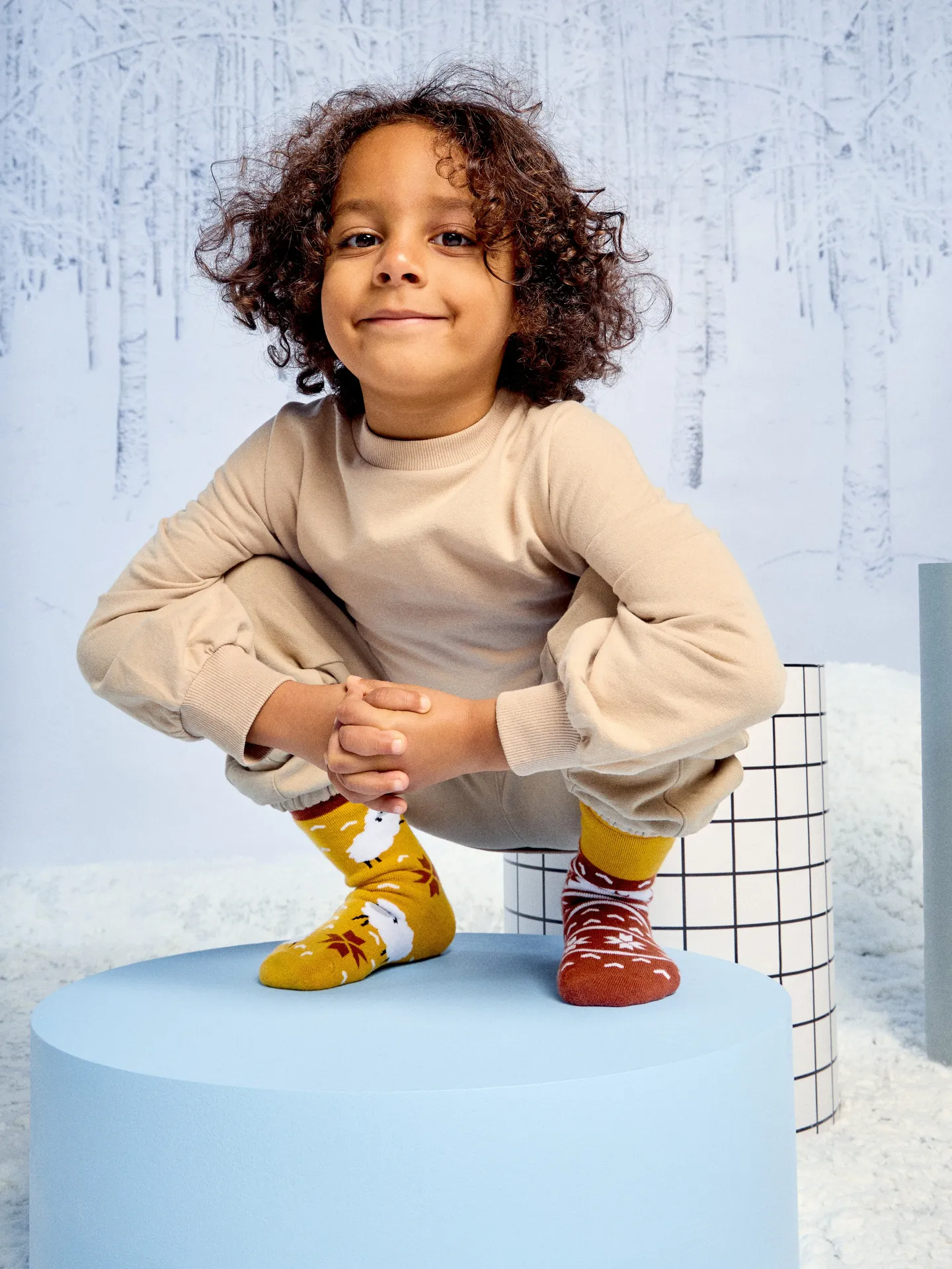 Calcetines infantiles alegres de inverno Ovejas con sudadera - Image 5