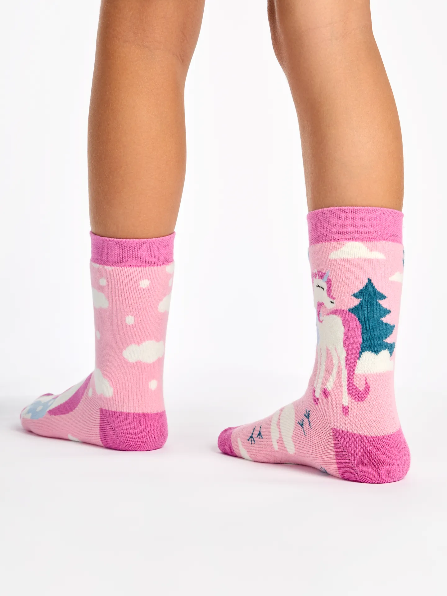 Calcetines infantiles alegres de inverno Unicornio con bufanda - Image 3