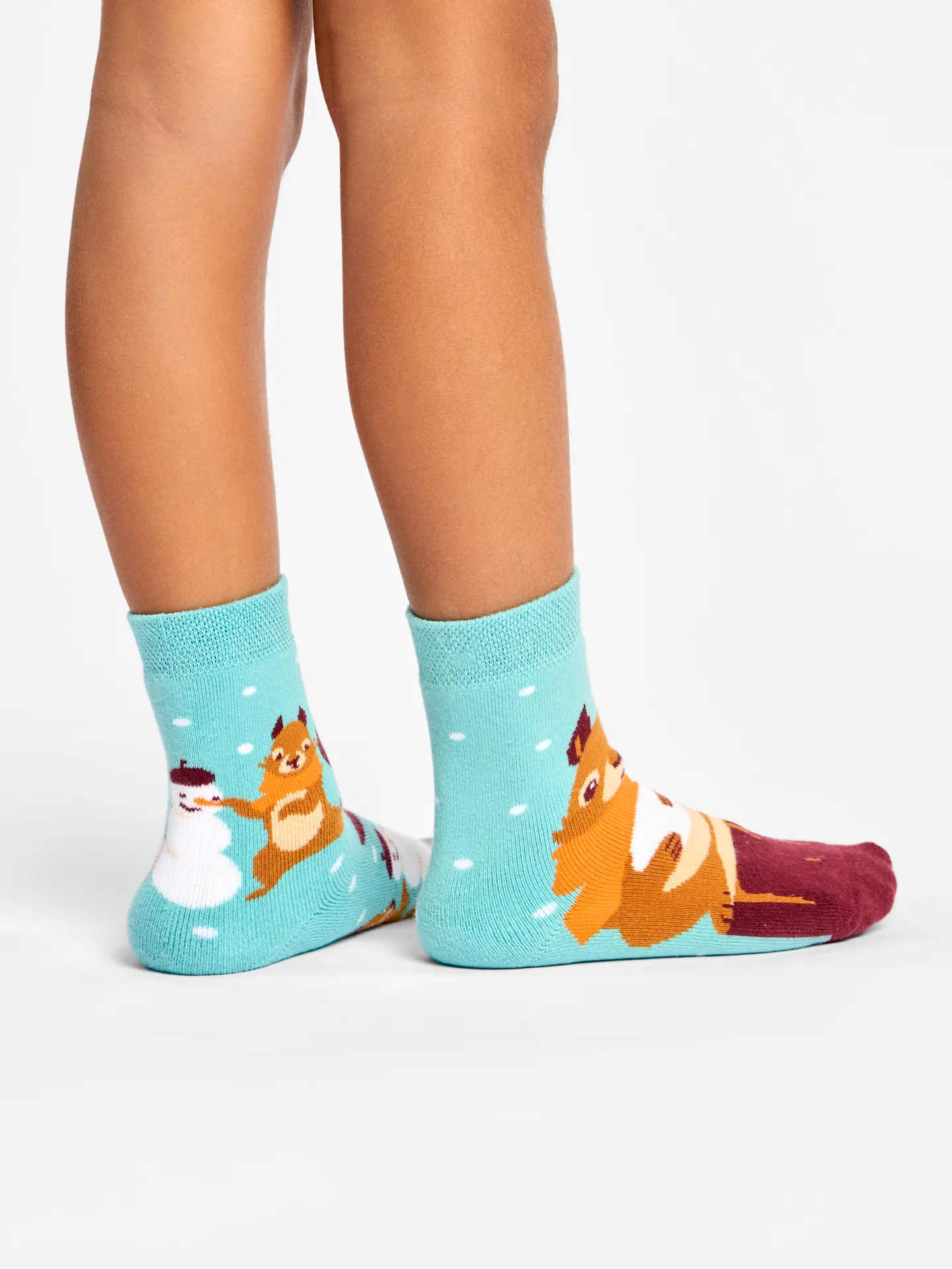 Calcetines infantiles alegres de inverno Ardilla de invierno - Image 3