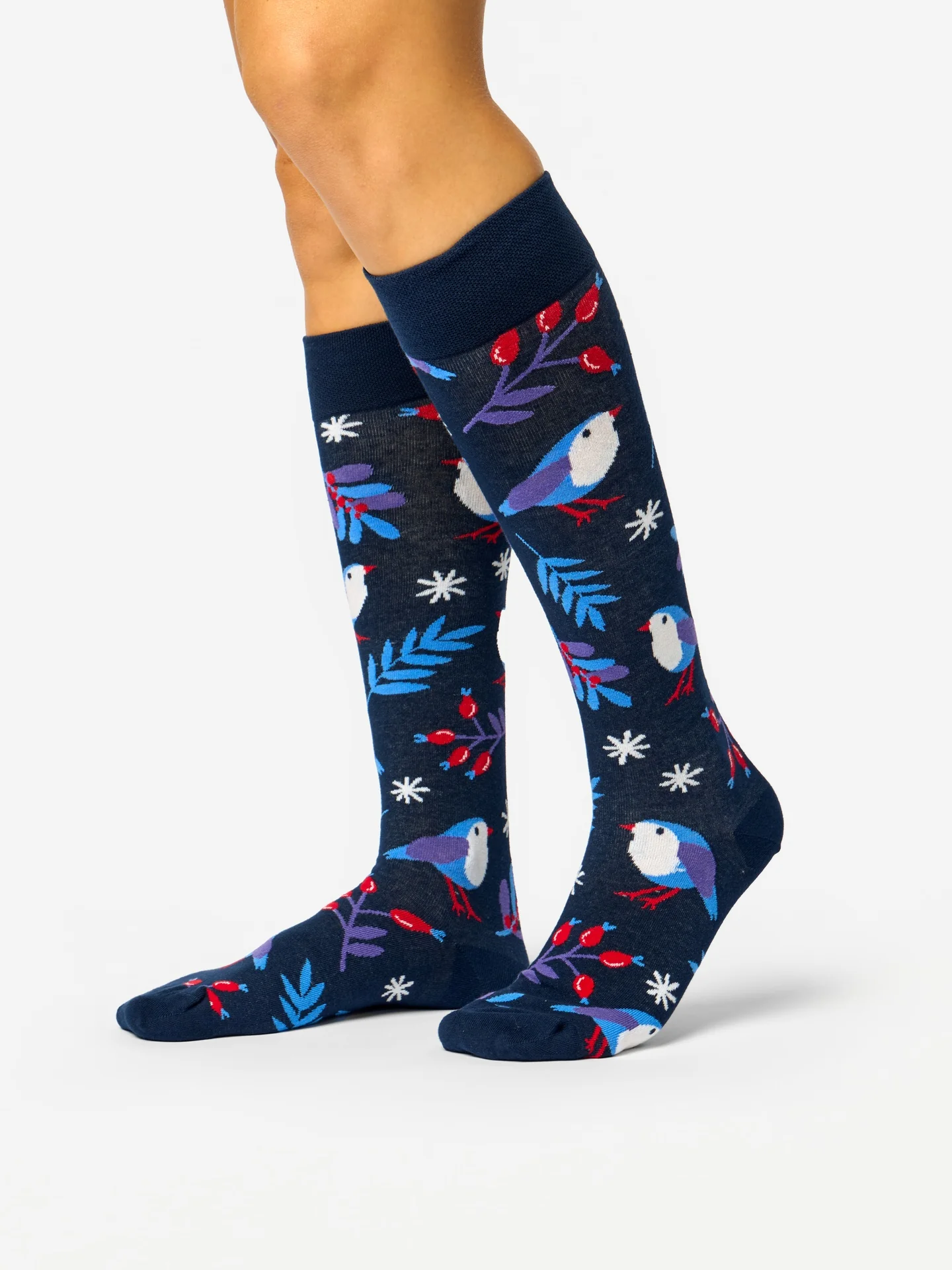 Calcetines hasta la rodilla alegres Pájaro de invierno - Image 2