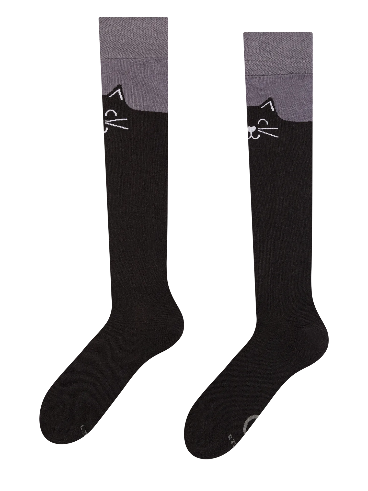 Calcetines hasta la rodilla alegres Gato negro