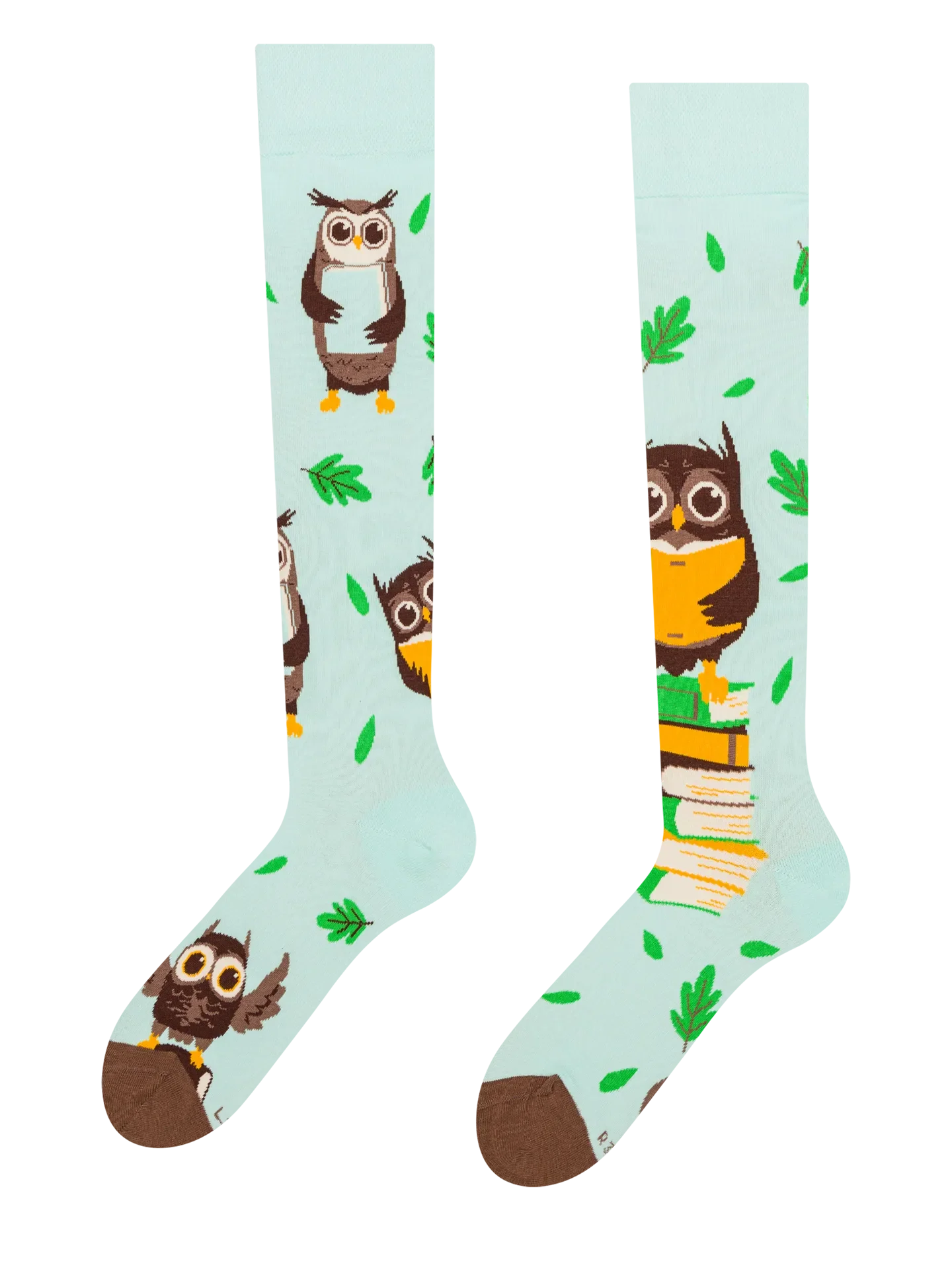 Calcetines hasta la rodilla alegres Búhos y libros