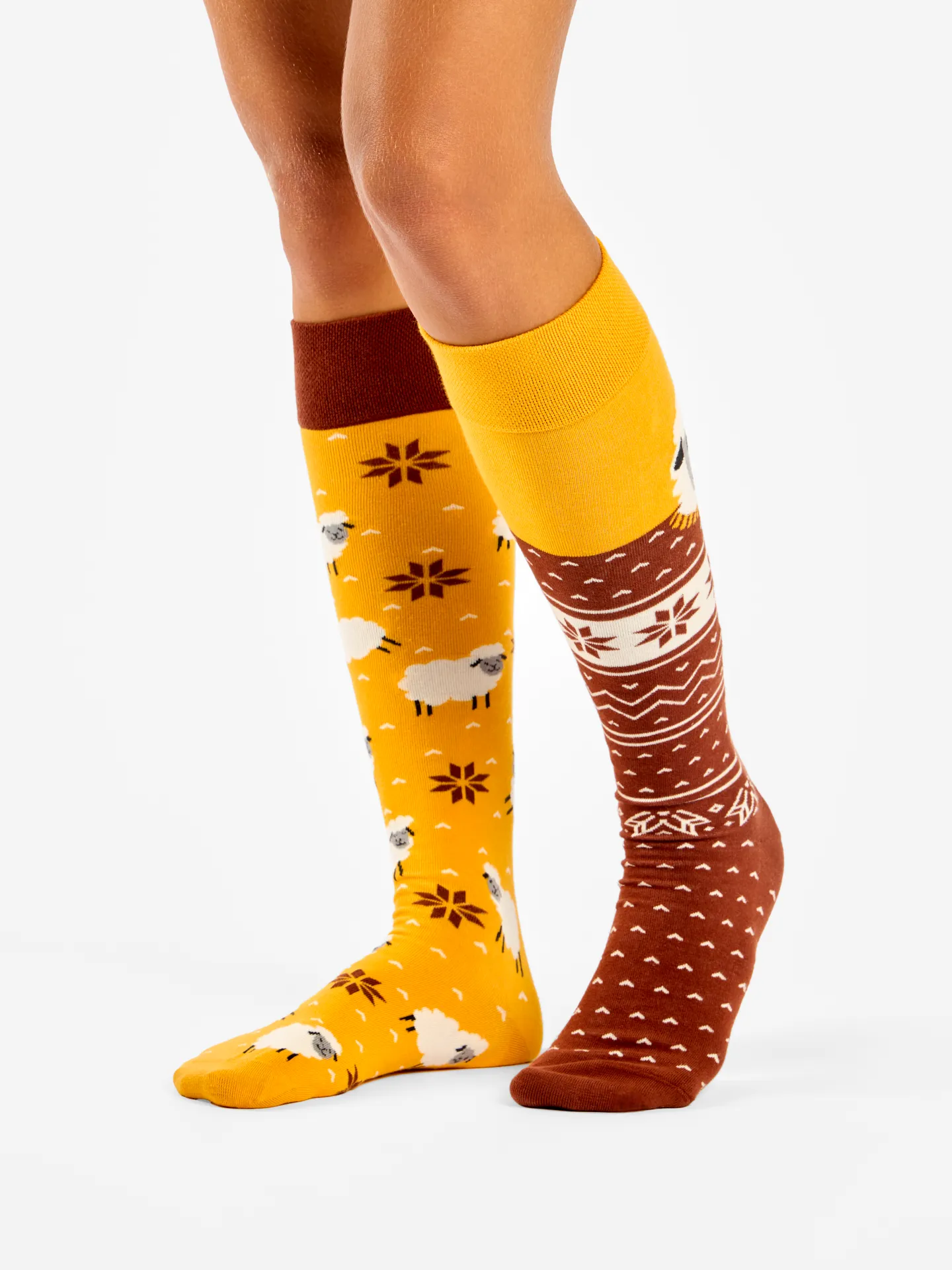 Calcetines hasta la rodilla alegres Ovejas con sudadera - Image 2