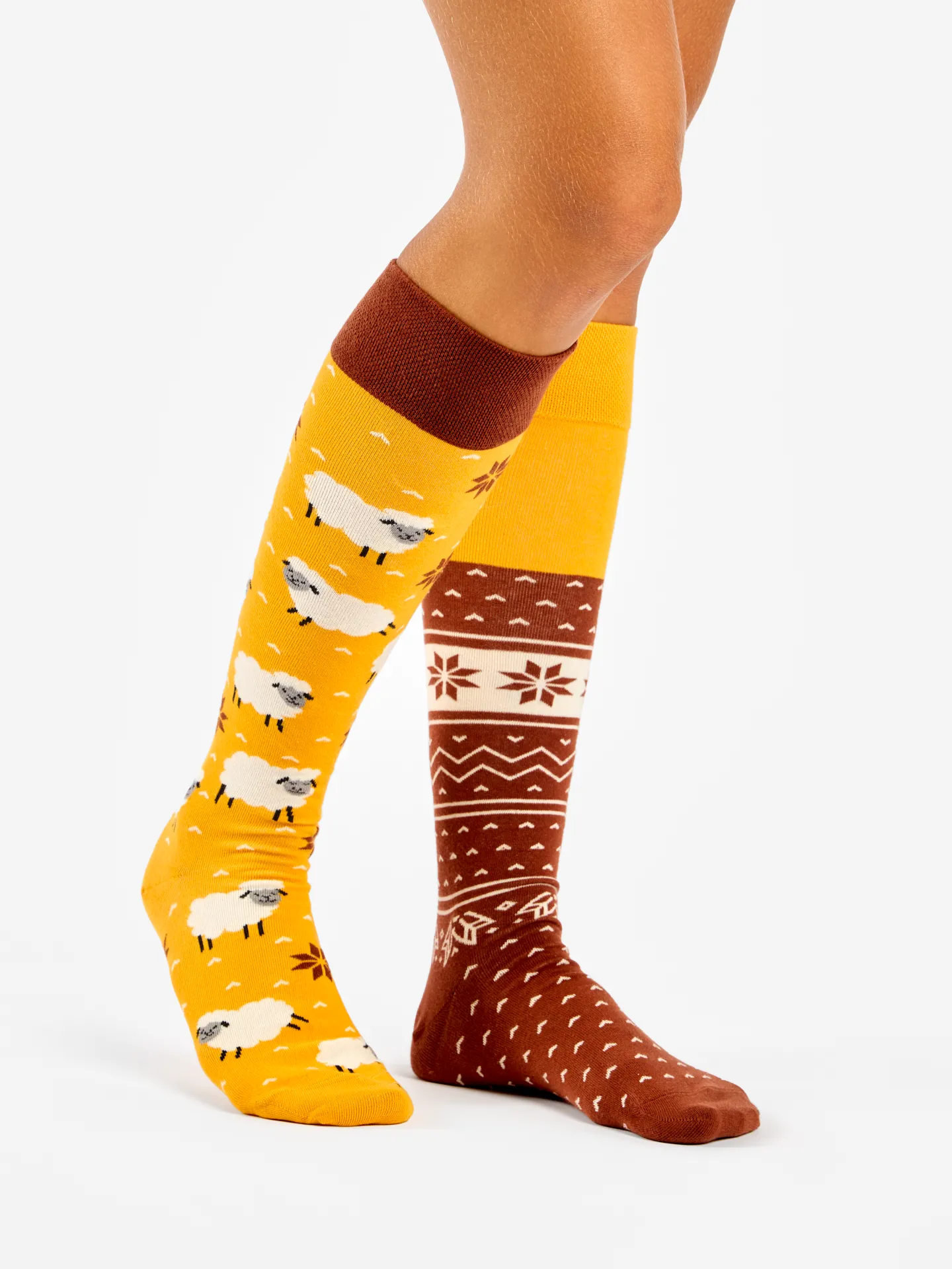 Calcetines hasta la rodilla alegres Ovejas con sudadera - Image 3