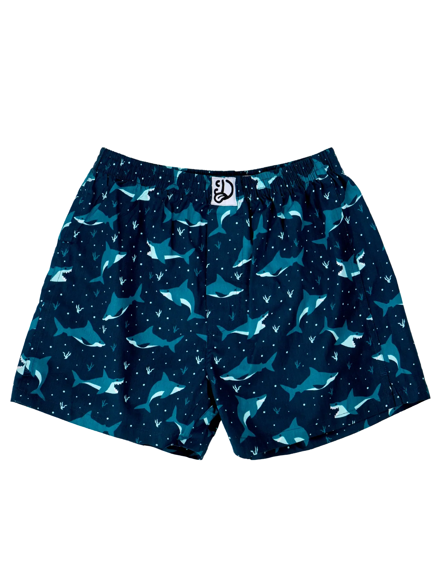 Calzoncillos alegres para hombre Tiburón azul