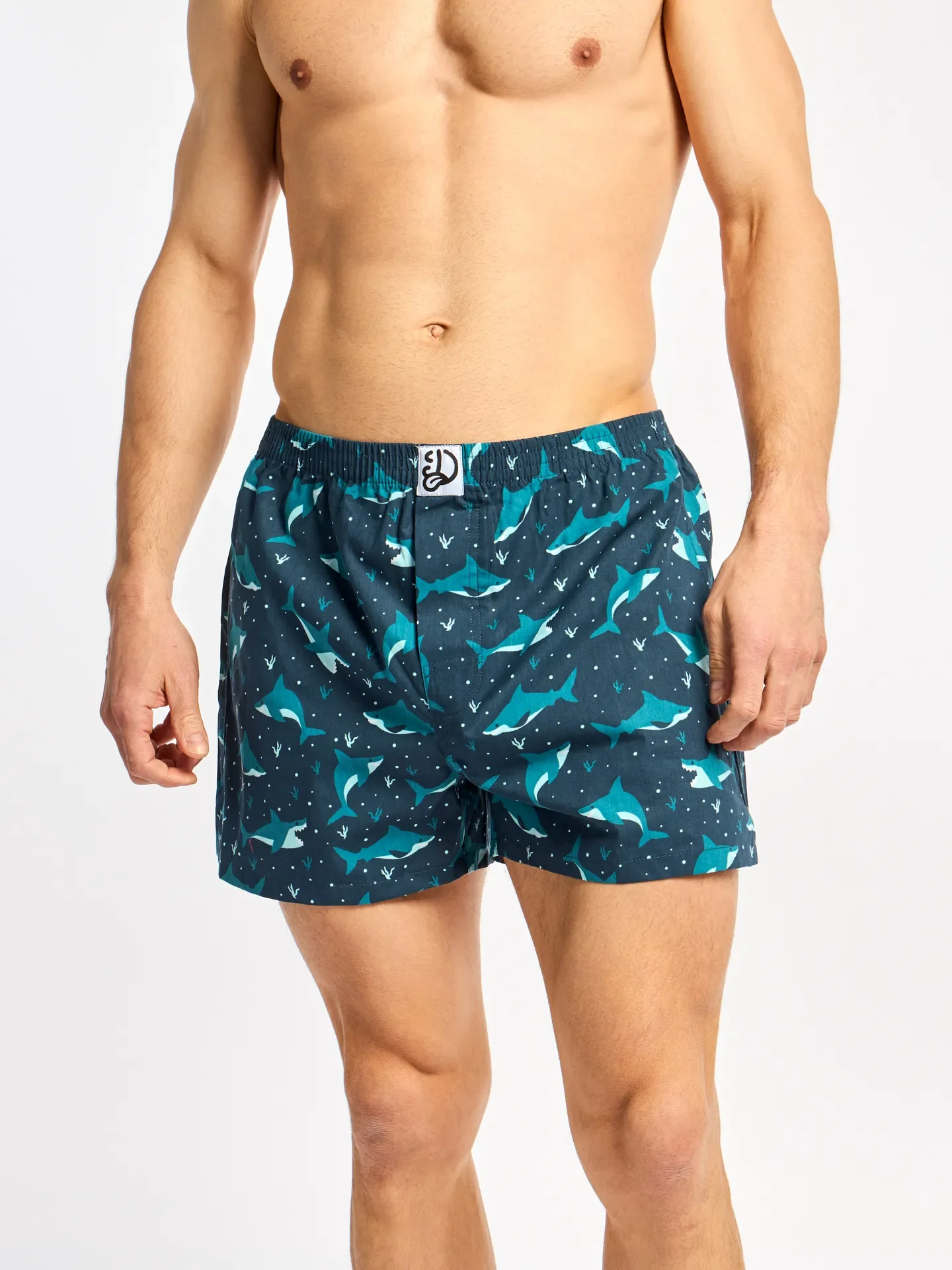 Calzoncillos alegres para hombre Tiburón azul - Image 3