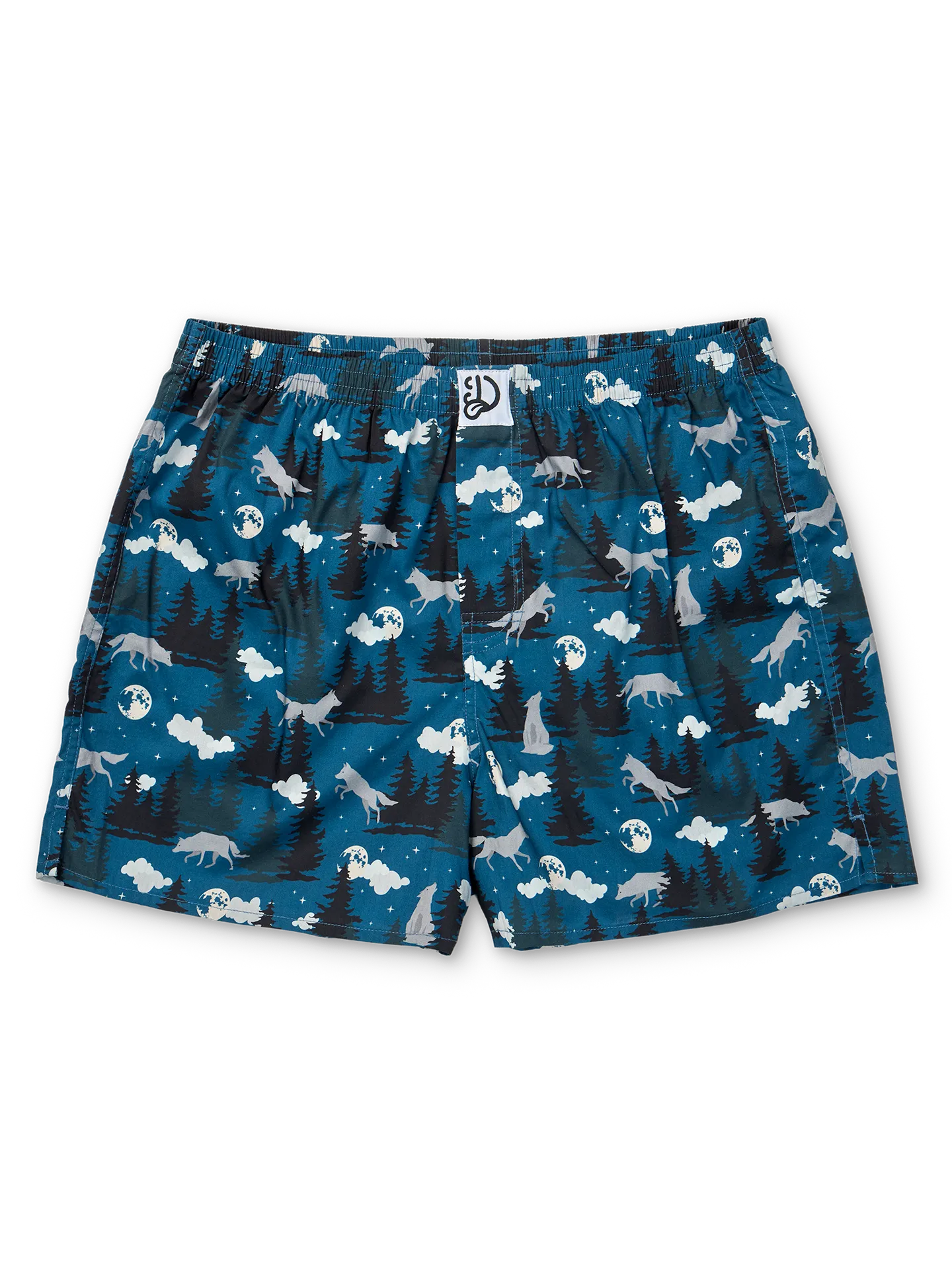 Calzoncillos alegres para hombre Lobo y luna