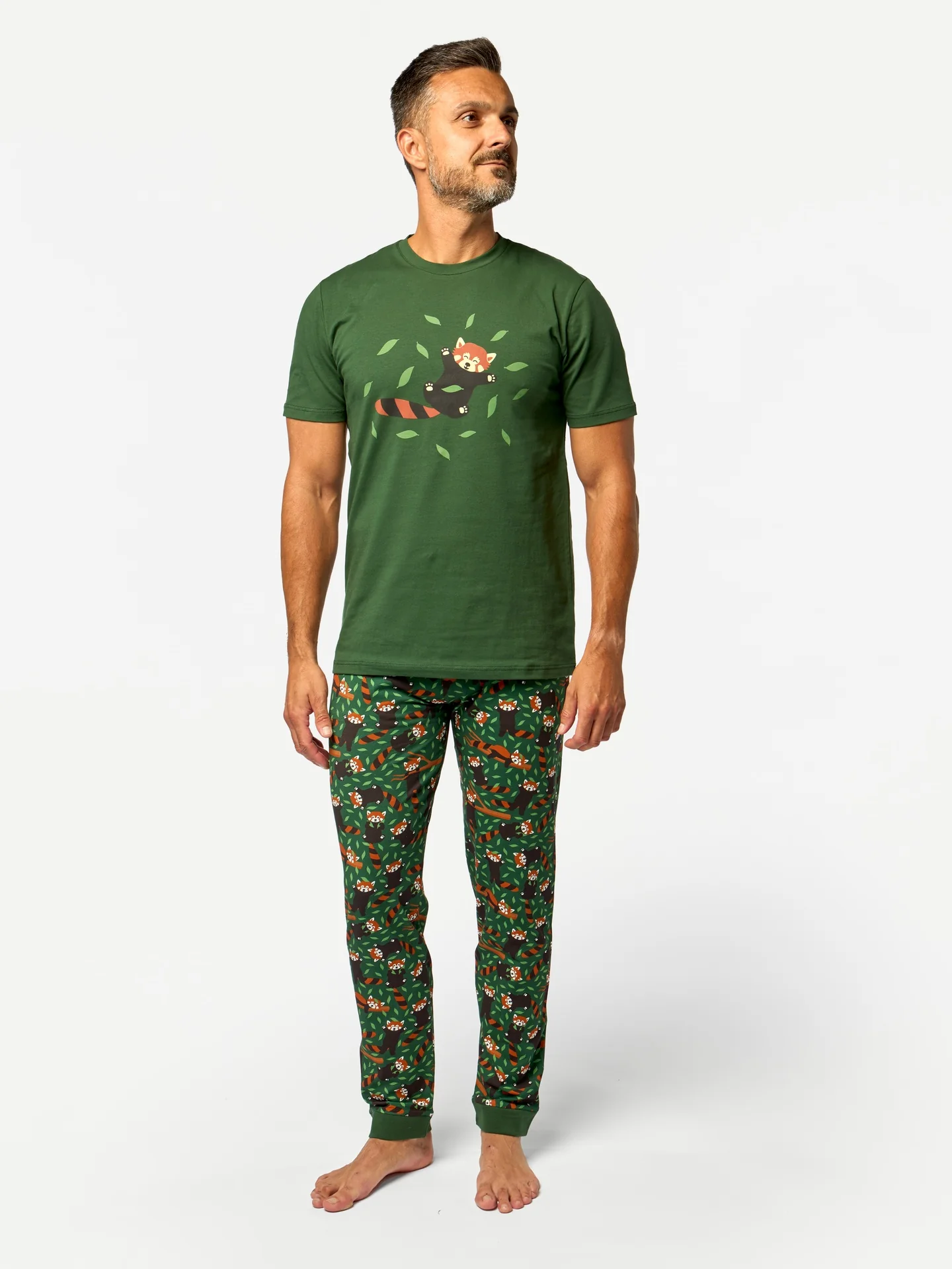 Pijama alegre para hombre Panda rojo - Image 4