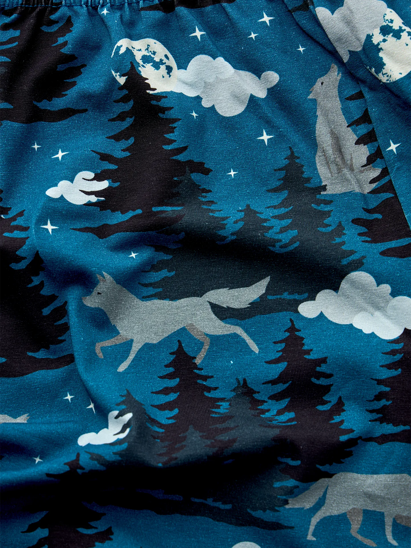 Pijama alegre para hombre Lobo y luna - Image 3