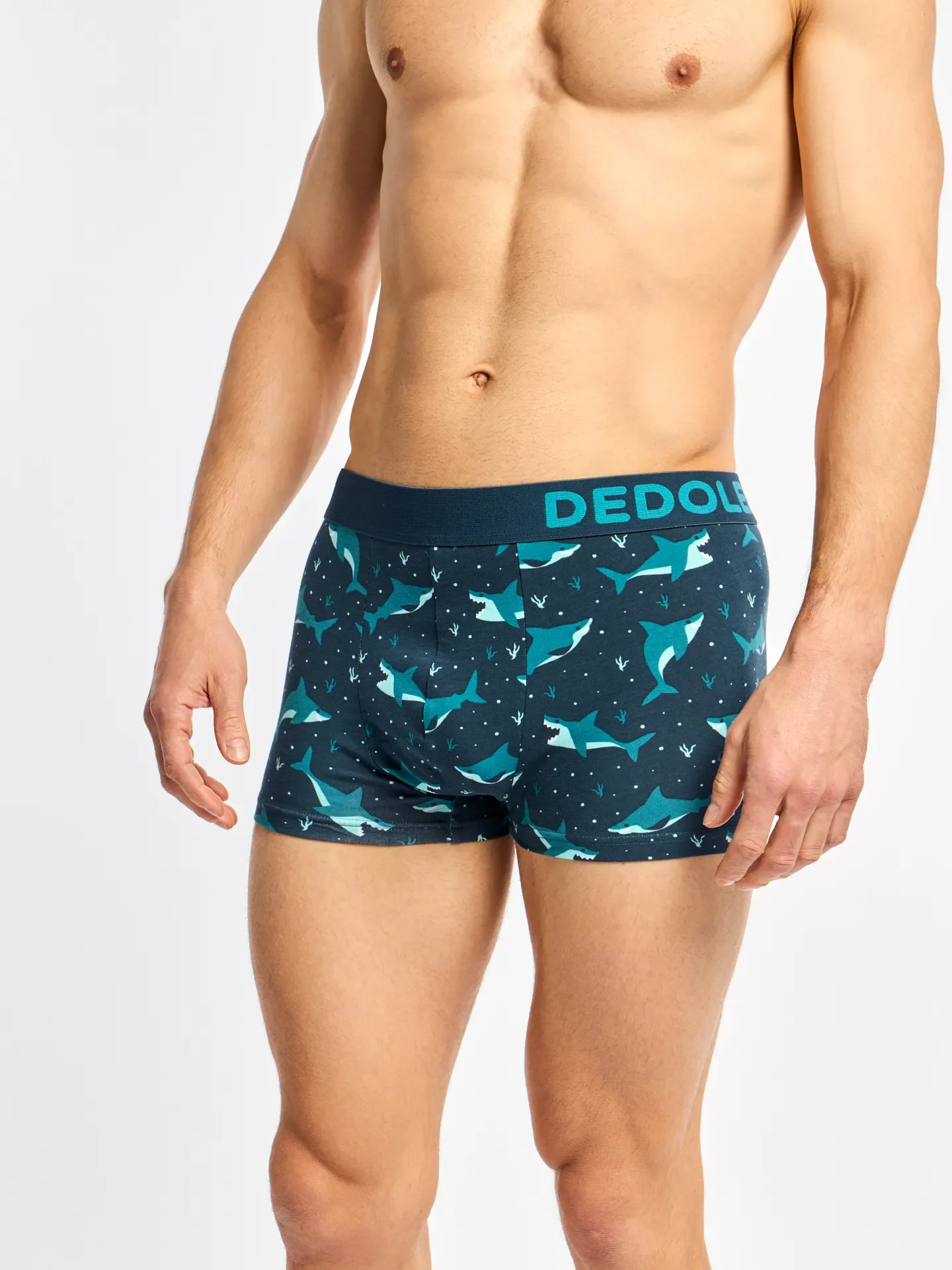 Bóxeres de pierna corta para hombre Tiburón azul - Image 3