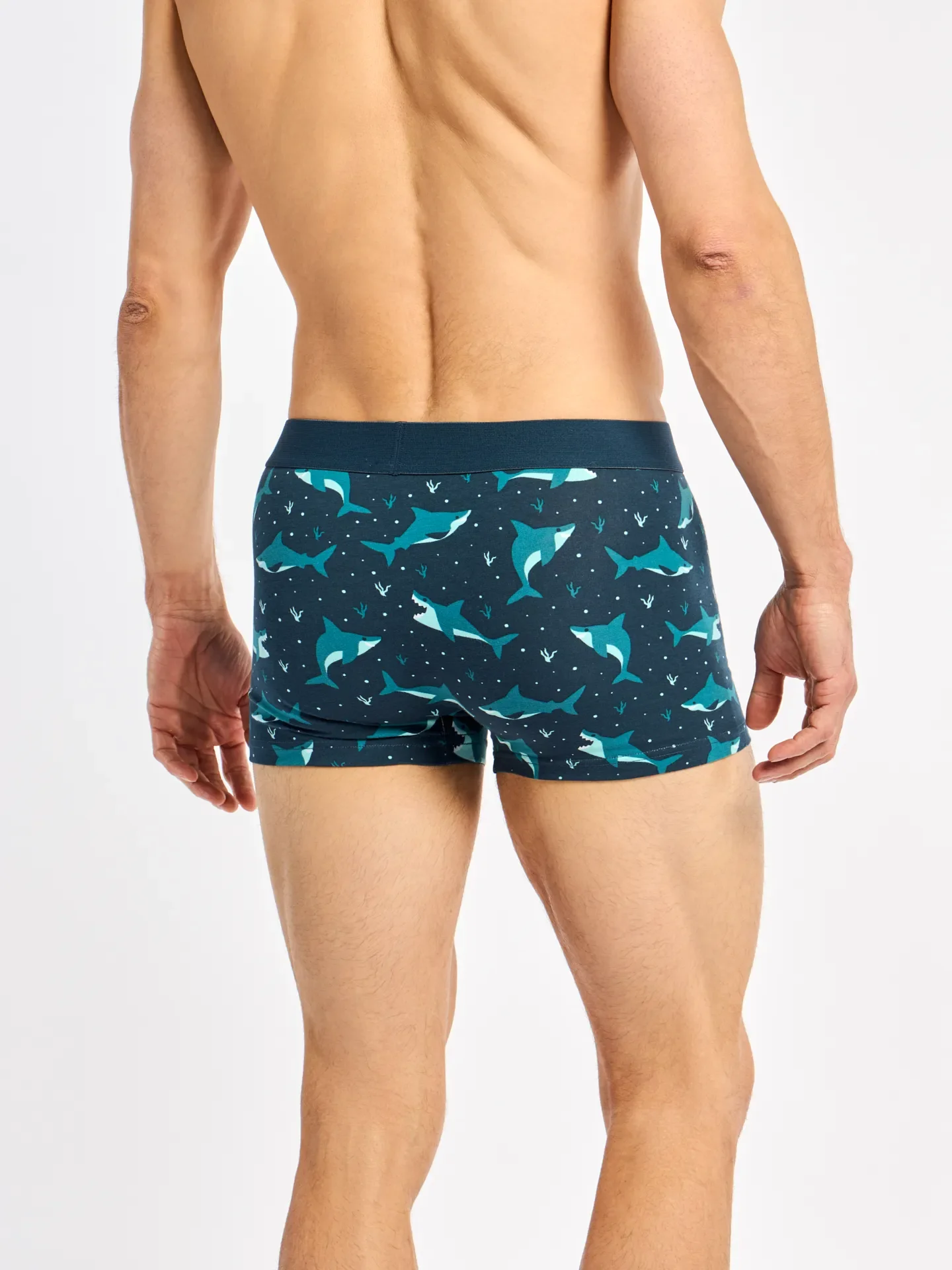 Bóxeres de pierna corta para hombre Tiburón azul - Image 4