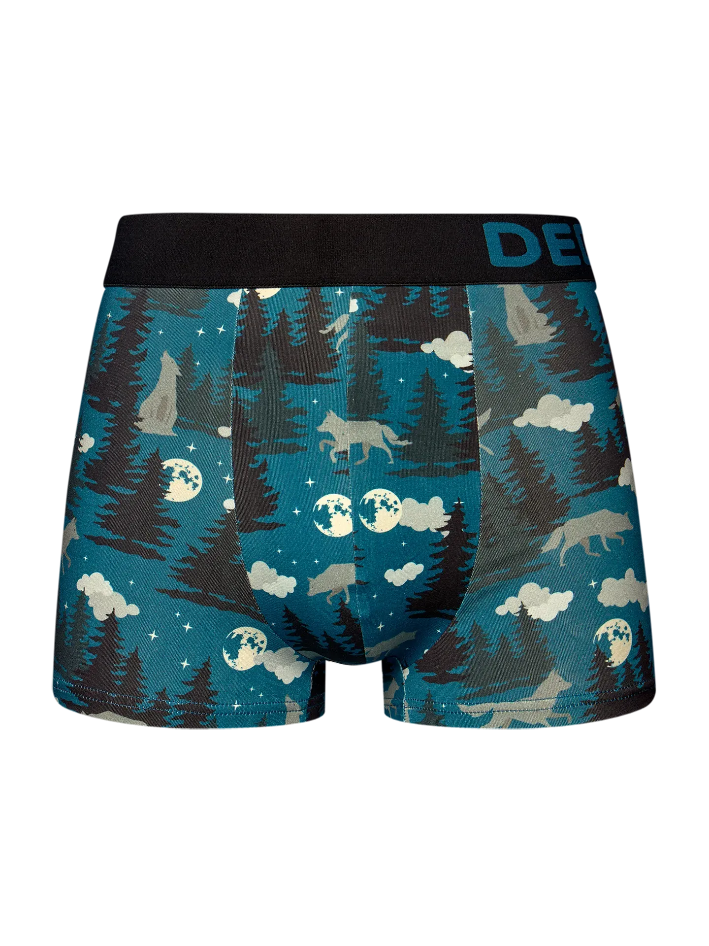 Bóxeres de pierna corta para hombre Lobo y luna