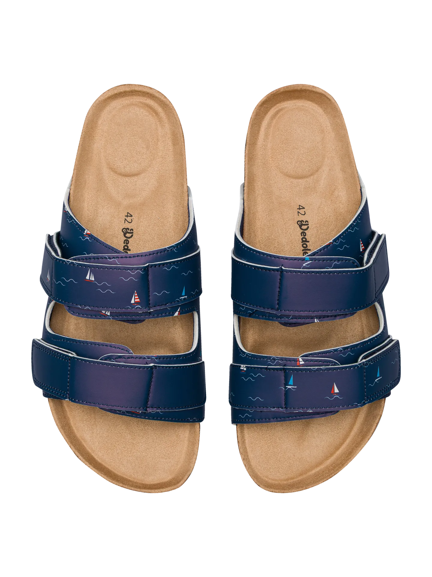 Sandalias con suela de corcho para hombre Veleros en el mar