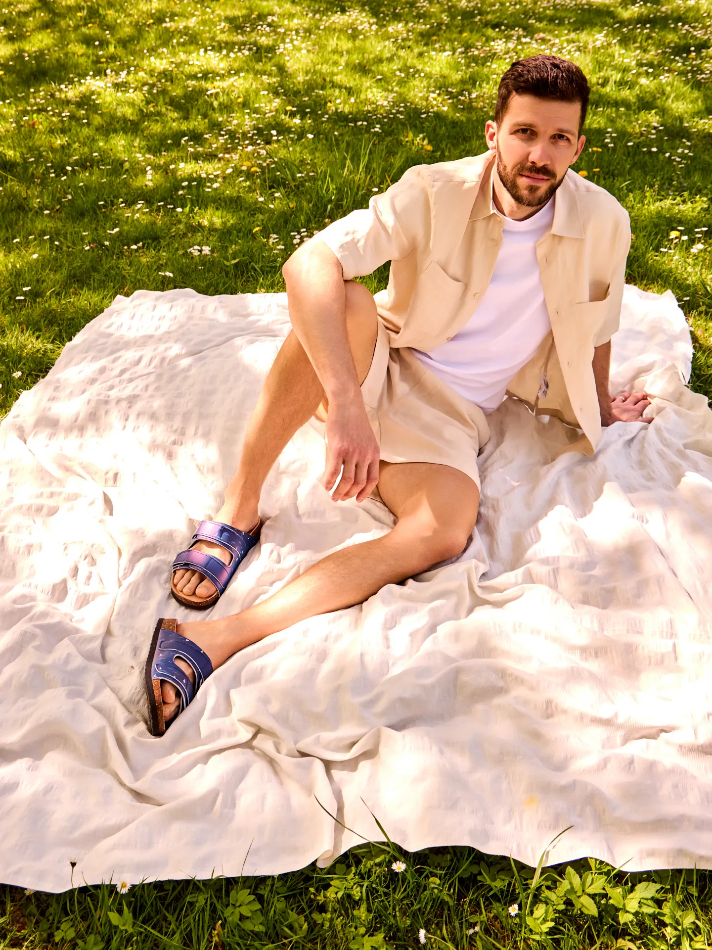 Sandalias con suela de corcho para hombre Veleros en el mar - Image 6