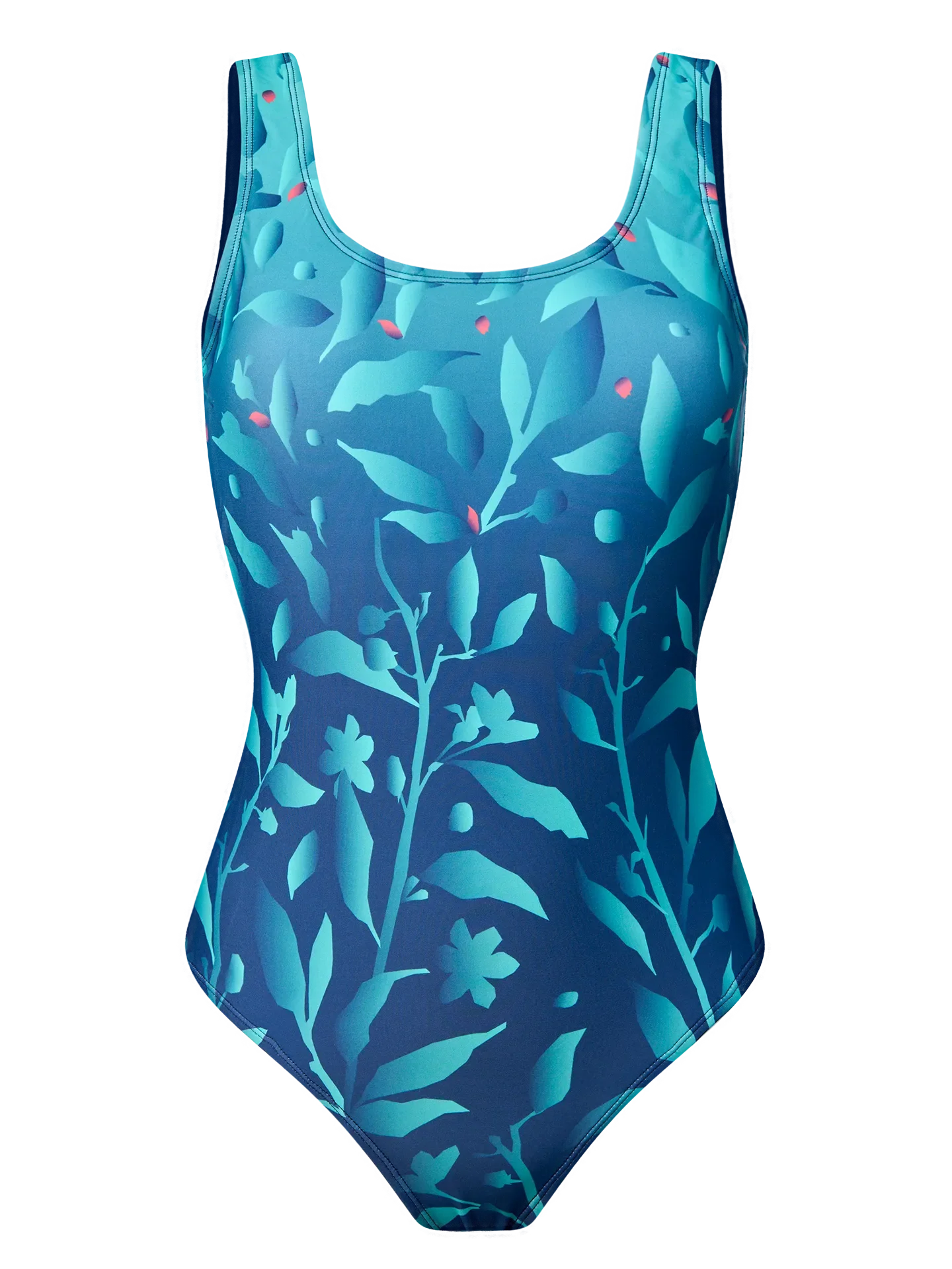 Bañador alegre Flores turquesa