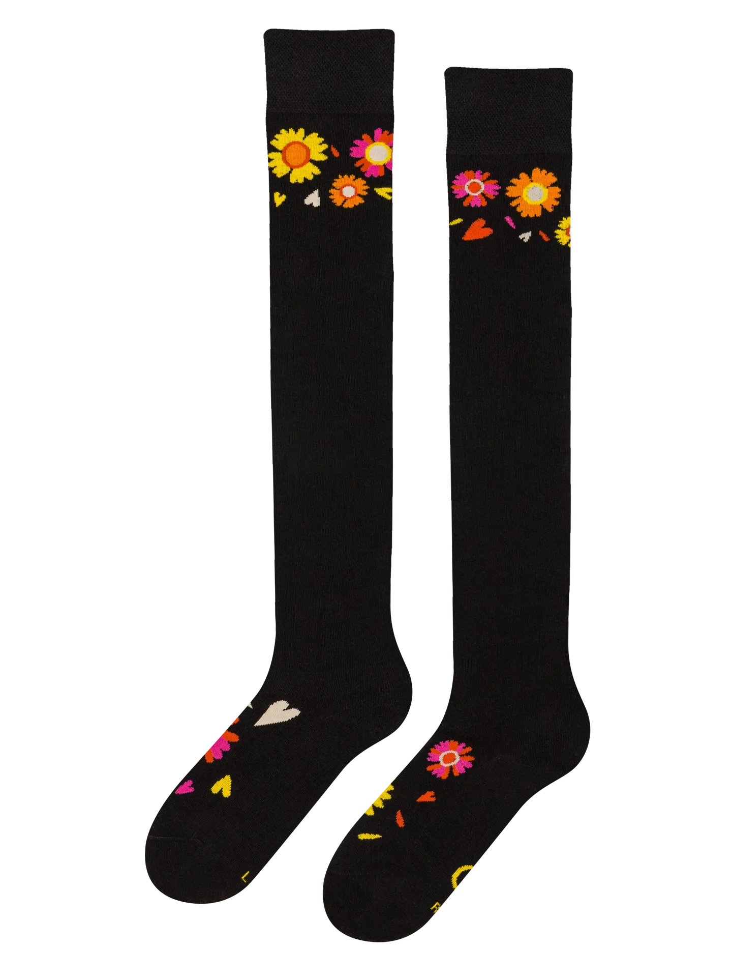 Calcetines alegres por encima de la rodilla Me quiere, no me quiere