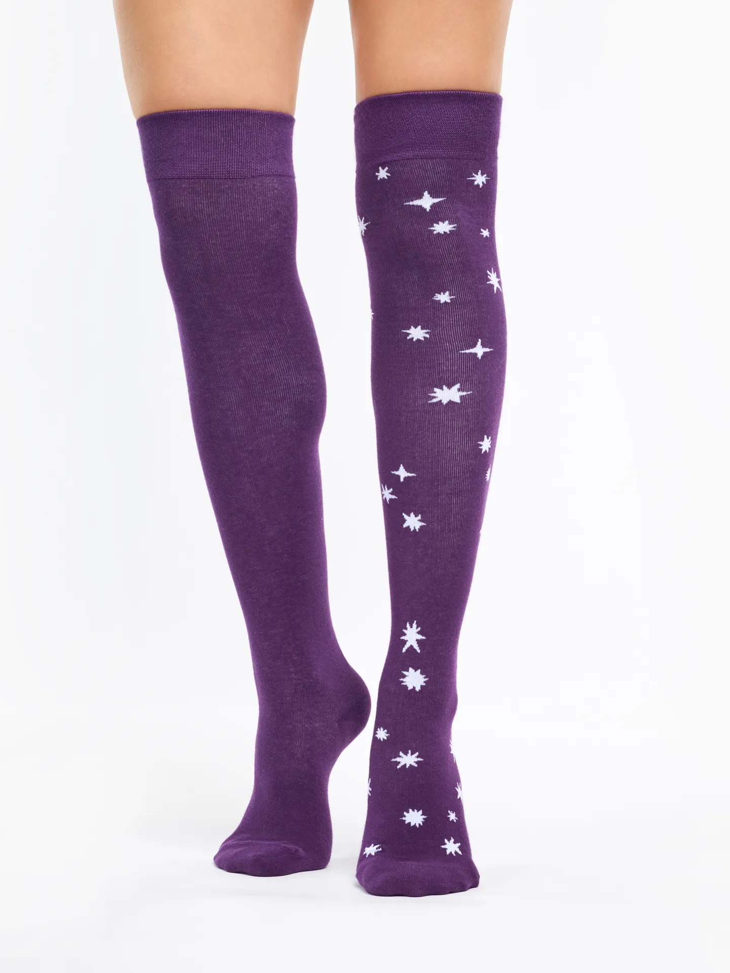 Calcetines alegres por encima de la rodilla Luna y estrellas - Image 2