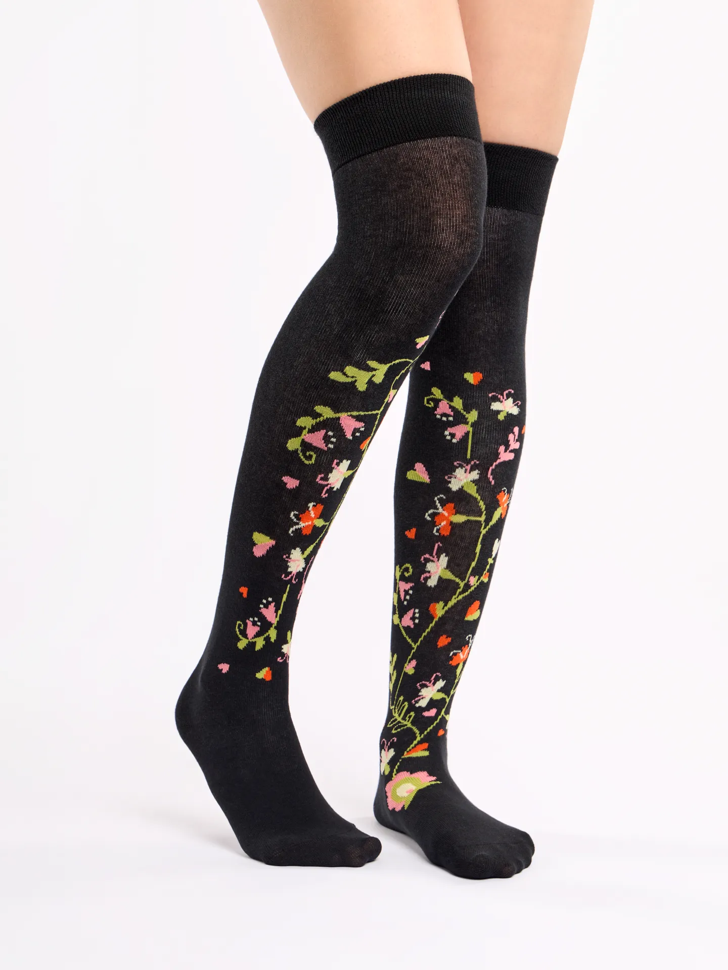 Calcetines alegres por encima de la rodilla Naturaleza étnica - Image 2