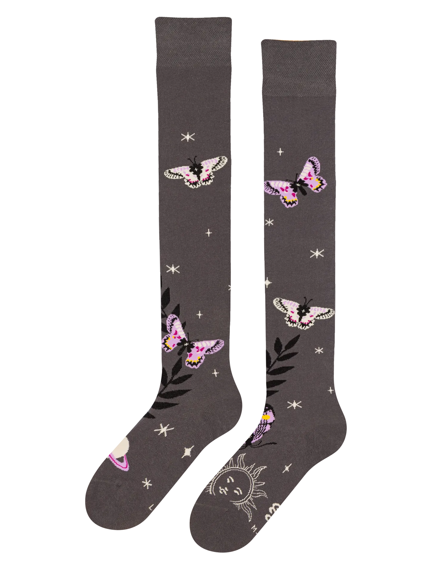 Calcetines alegres por encima de la rodilla Mariposas nocturnas