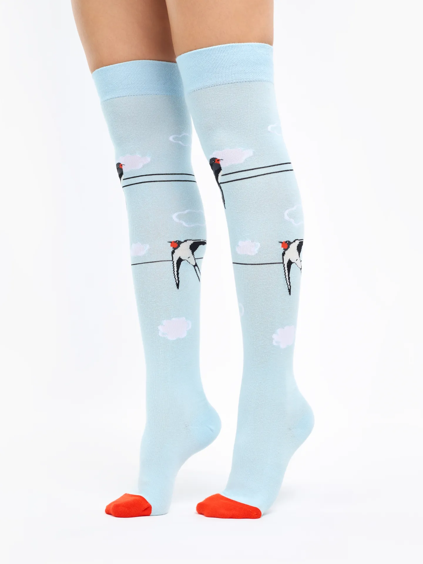 Calcetines alegres por encima de la rodilla Golondrinas - Image 2