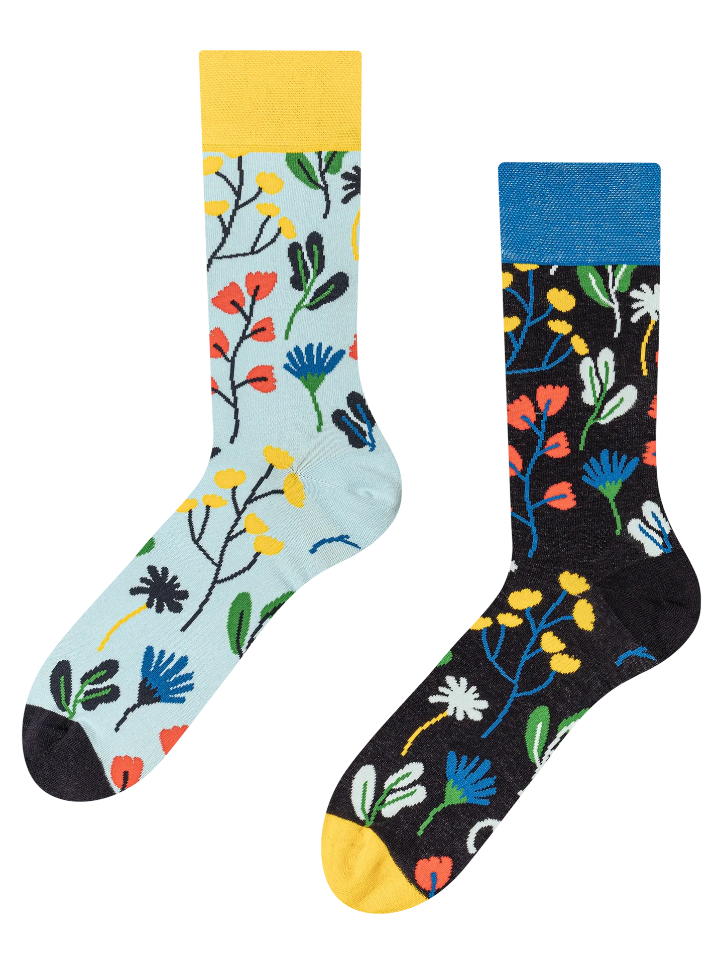 Calcetines alegres Flores en acuarela