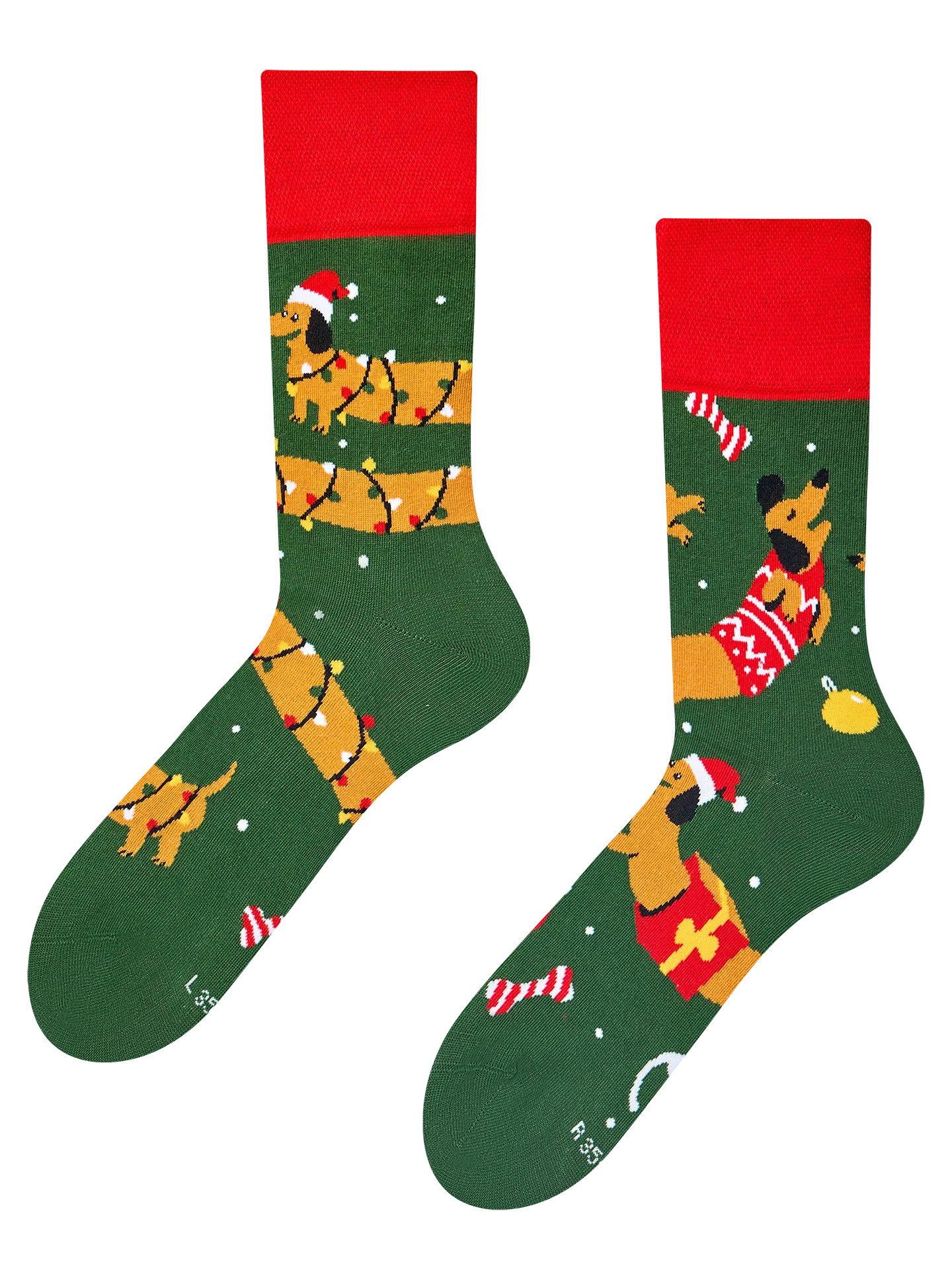 Calcetines alegres Perro salchicha y regalos