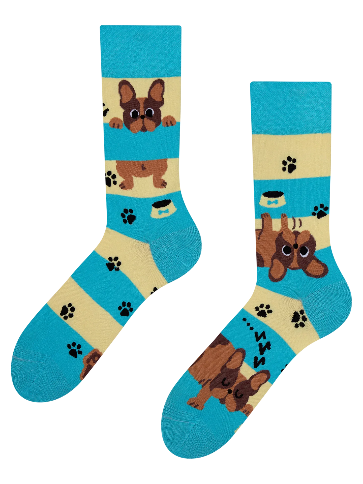 Calcetines alegres Perros y rayas