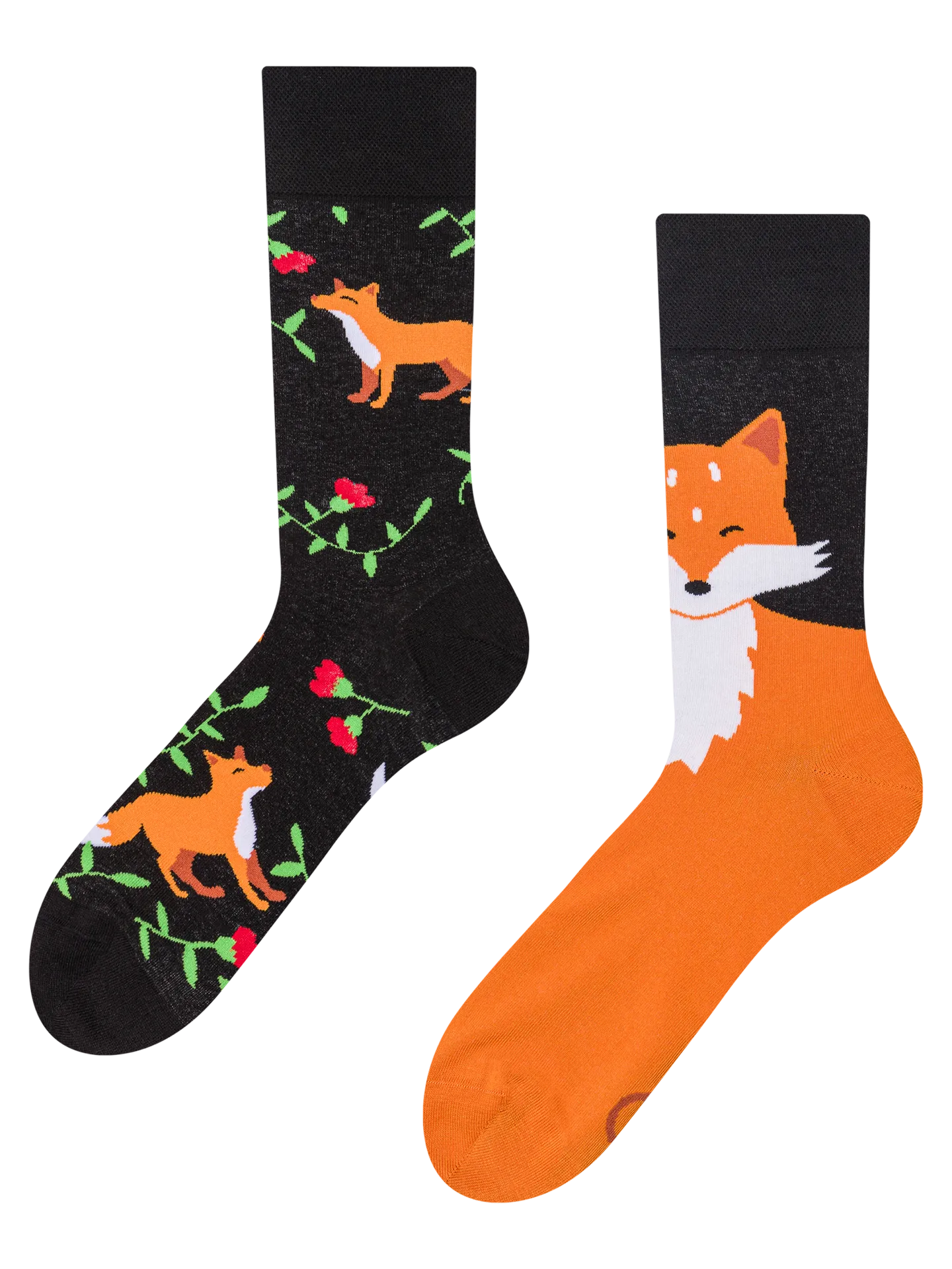 Calcetines alegres Zorro y flores