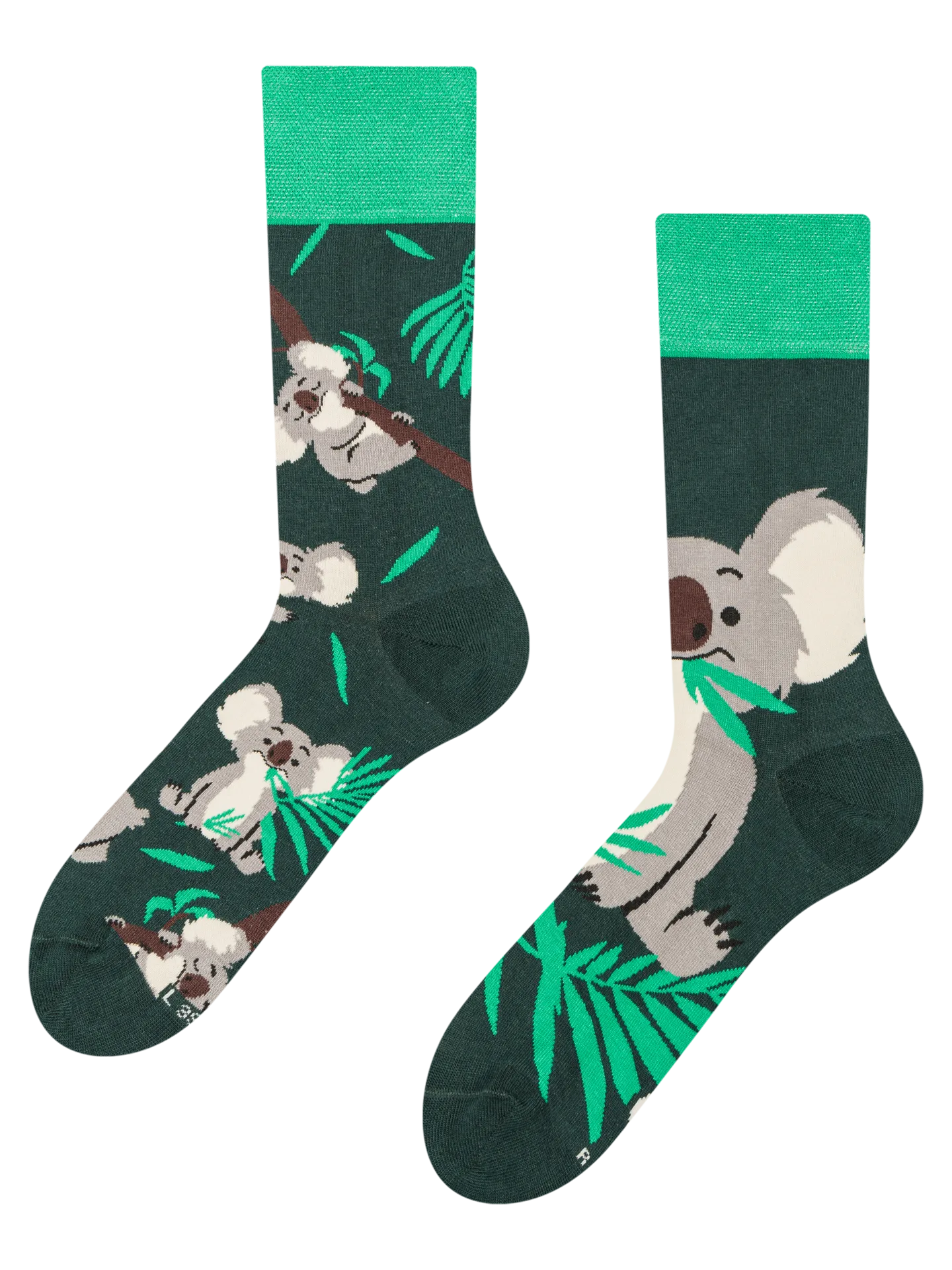 Calcetines alegres Koala y hojas