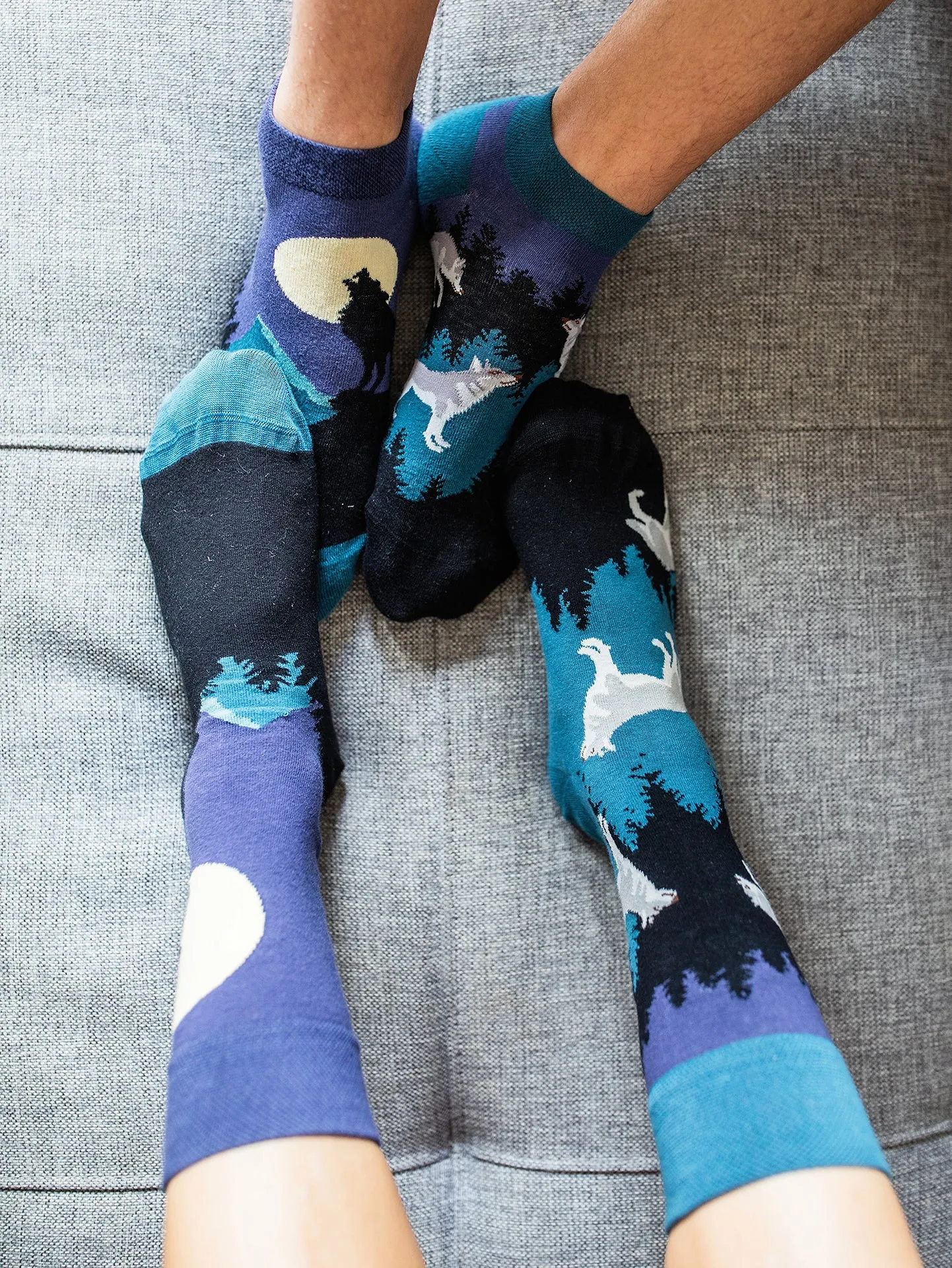 Calcetines alegres Lobo de la luna - Image 4