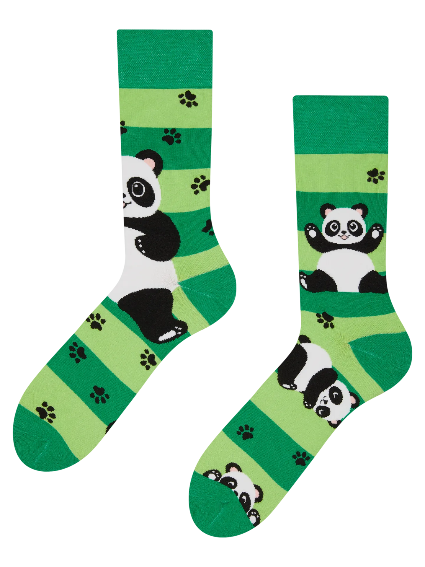 Calcetines alegres Panda y rayas