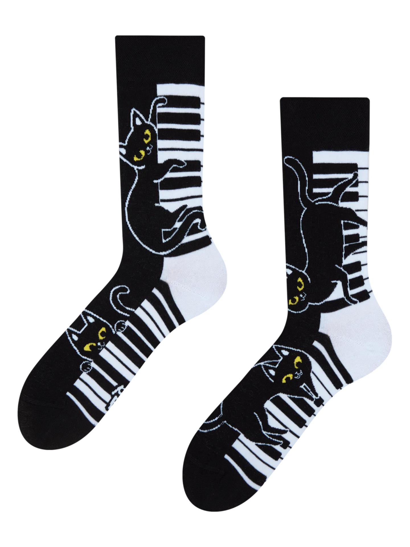Calcetines alegres Gato pianista