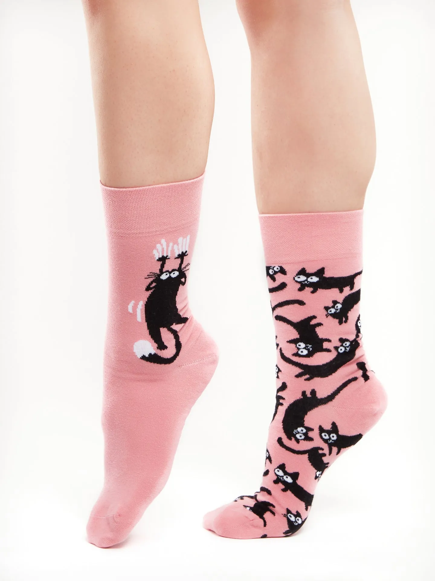 Calcetines alegres Gatos rosas - Image 2