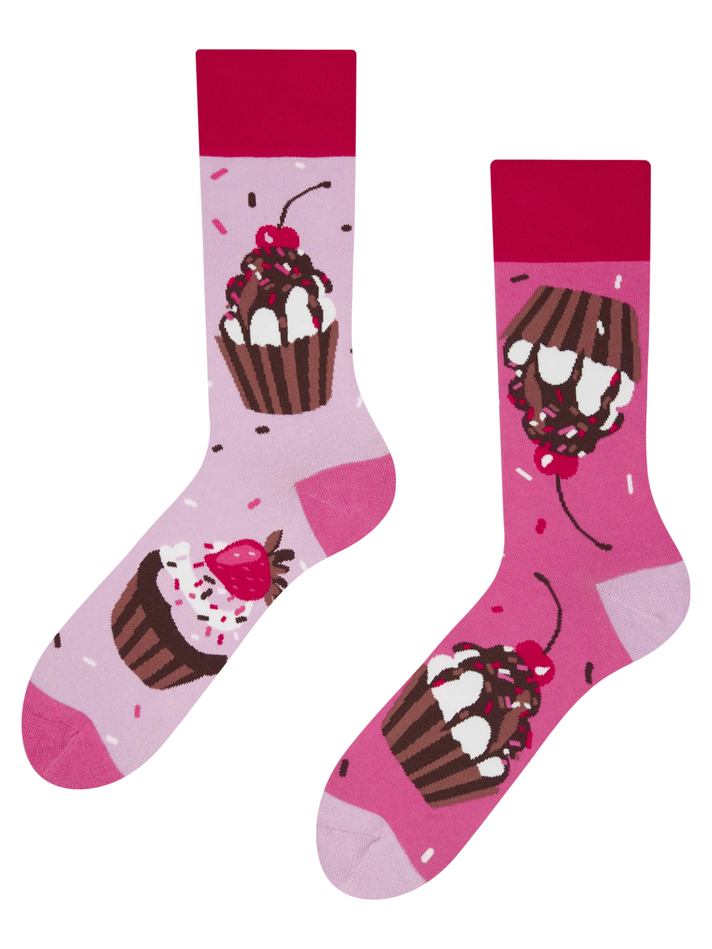 Calcetines alegres Cupcakes rosa