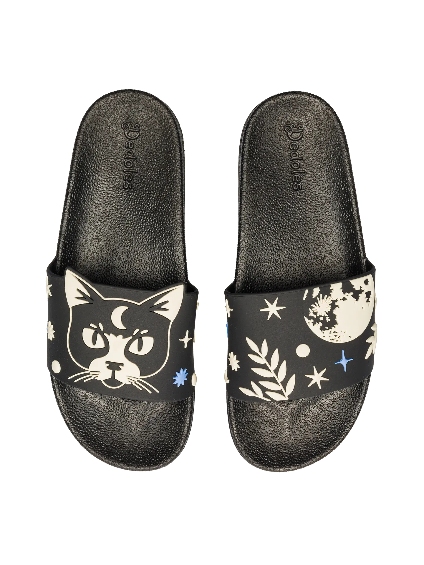 Chanclas alegres Gato y luna