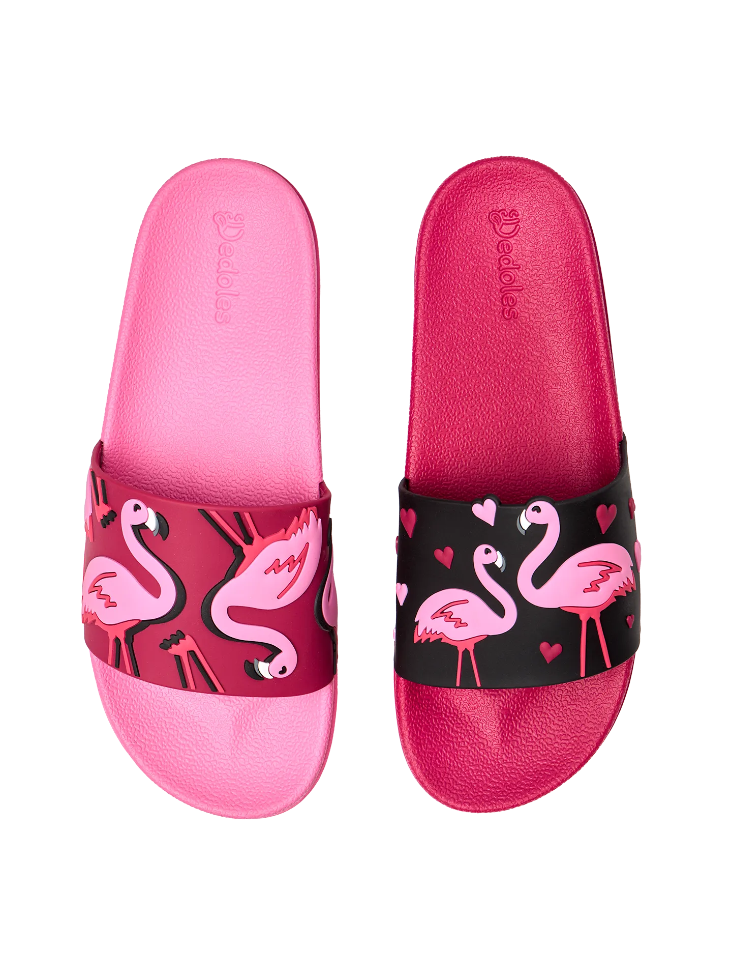 Chanclas alegres Flamencos y corazones